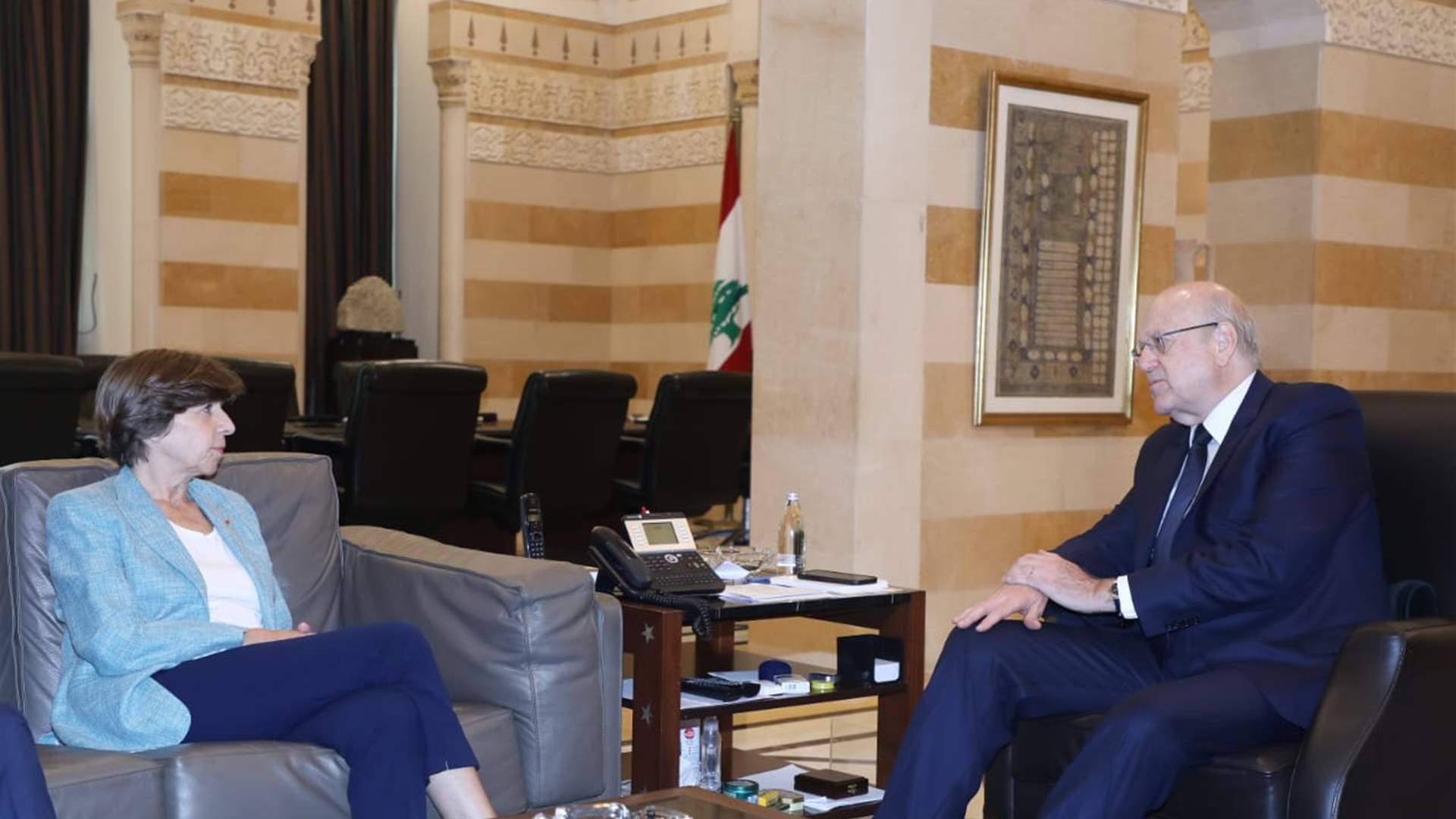 Mikati meets French FM, Saudi ambassador 
