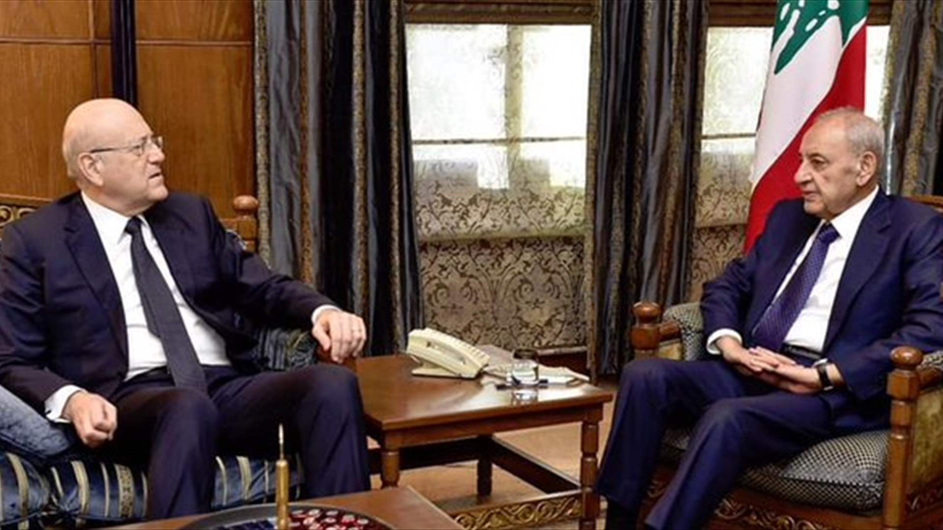 Berri and Mikati: Military institution issue should be approached calmly and wisely