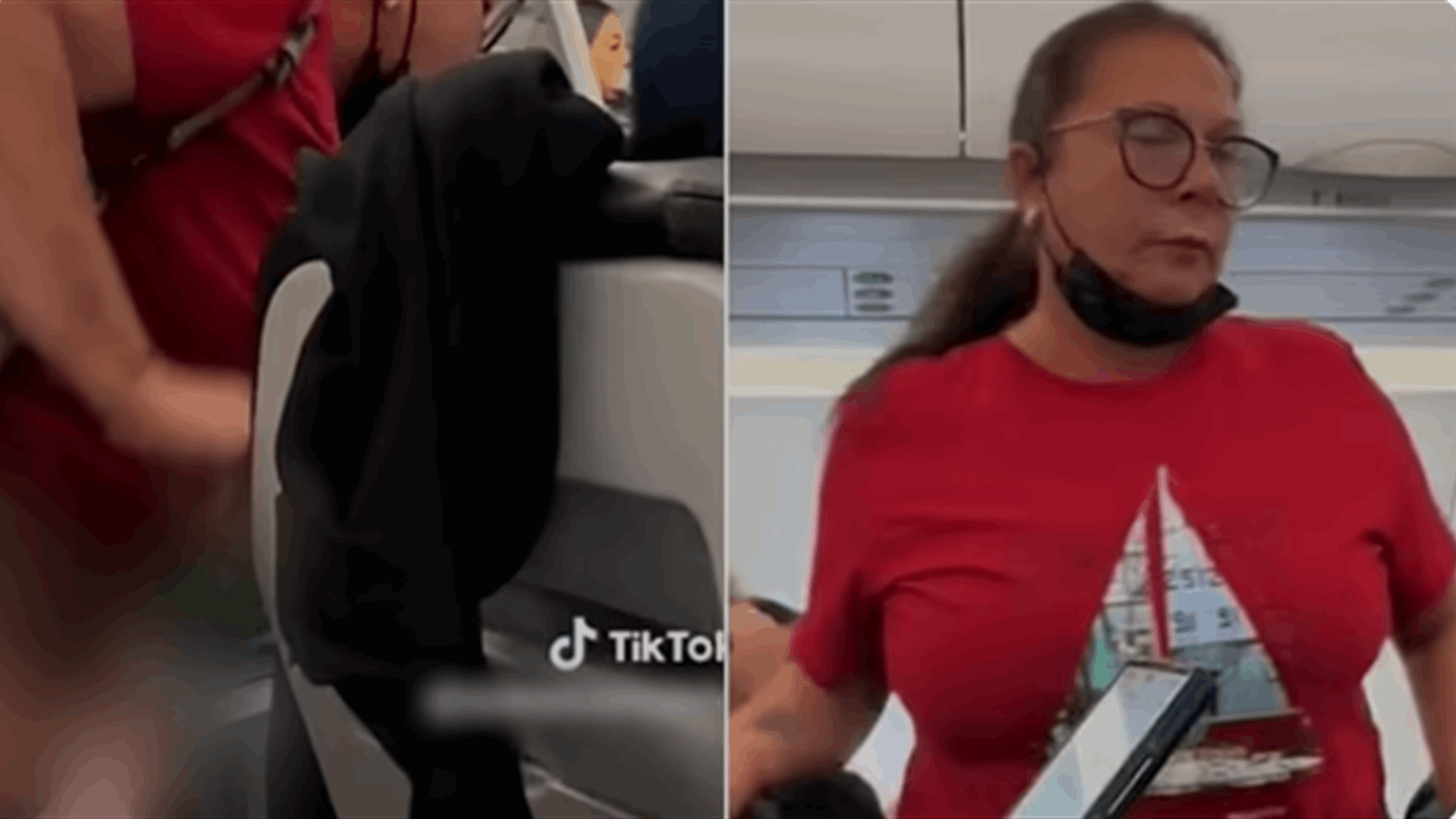 أرادت قضاء حاجتها لكن المضيفة منعتها... فأنزلت سروالها في ممر الطائرة! (فيديو)