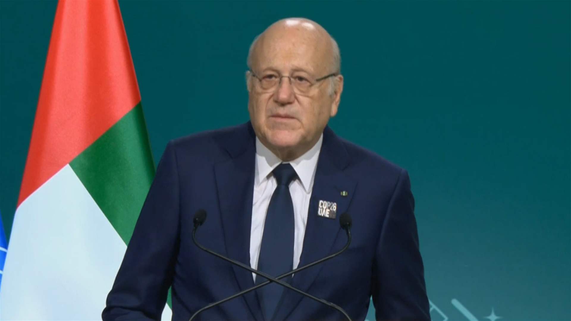Lebanon&#39;s Mikati addresses climate-conflict nexus at COP28, thanks UAE for support