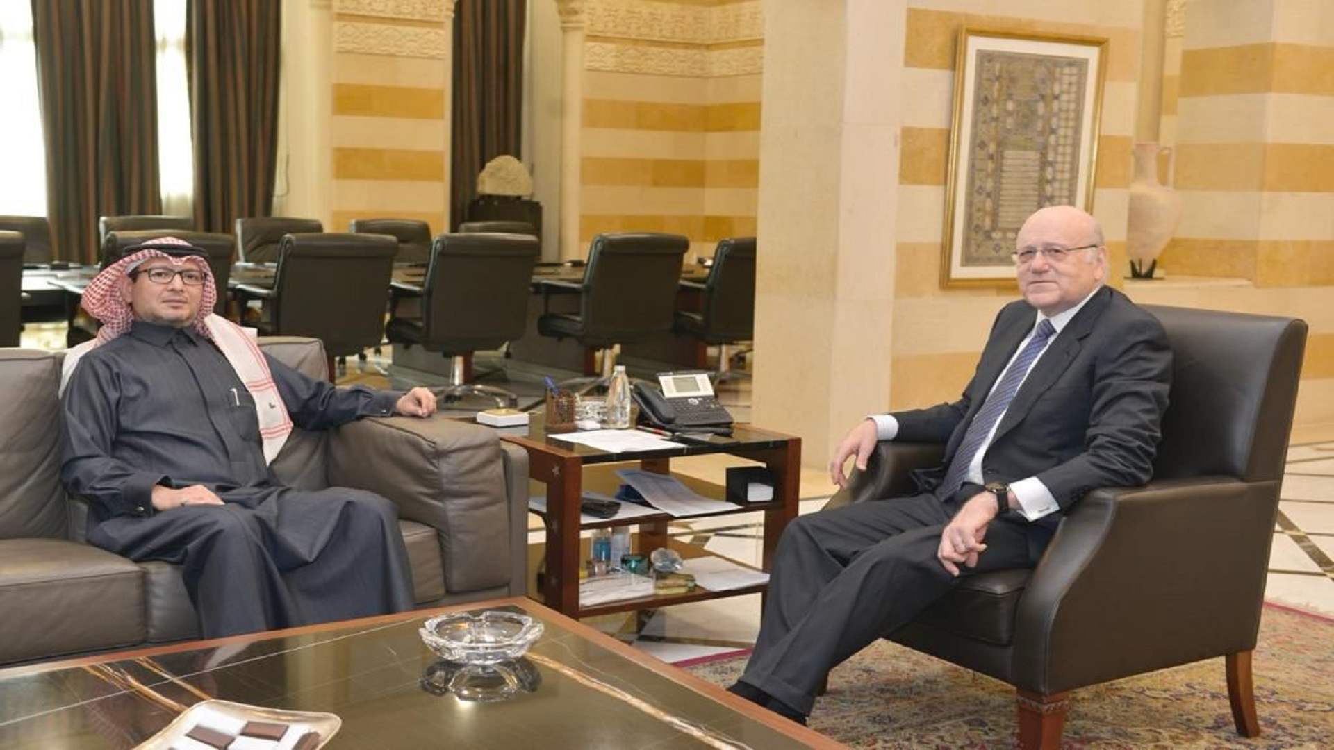 Mikati meets with Saudi ambassador at Grand Serail