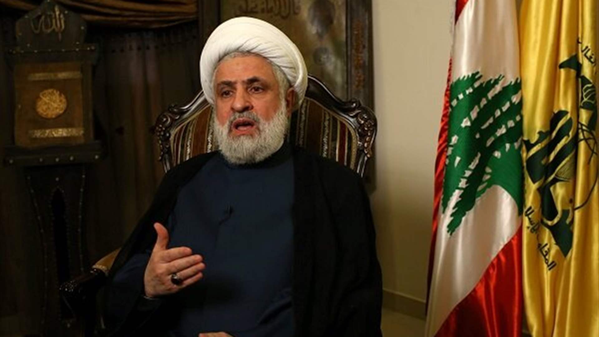 الشيخ قاسم عرض مع الأمين العام للتجمع ‏العالمي لدعم خيار المقاومة الوضع في غزة