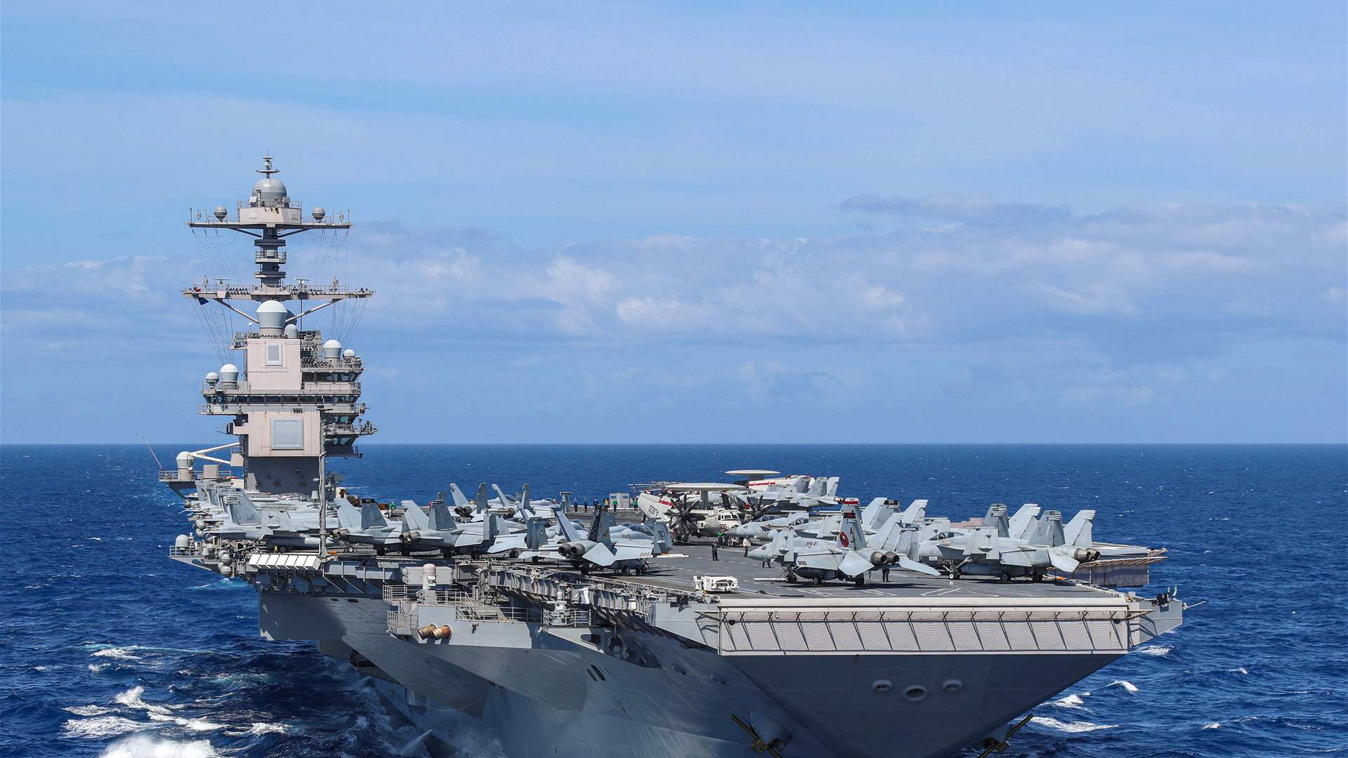 US Defense Secretary visits aircraft carrier at heart of Middle East deterrence