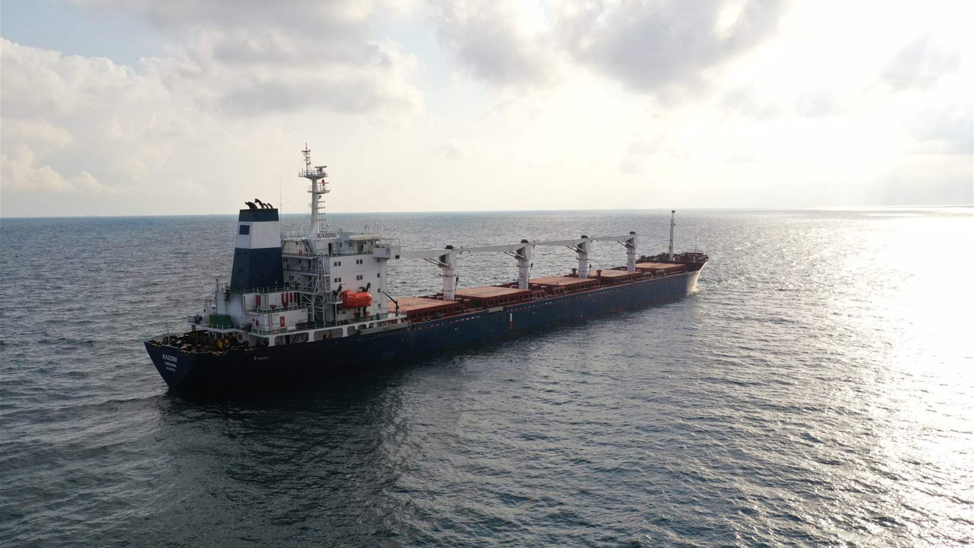 Ukraine says cargo ship hits mine in Black Sea, two people injured