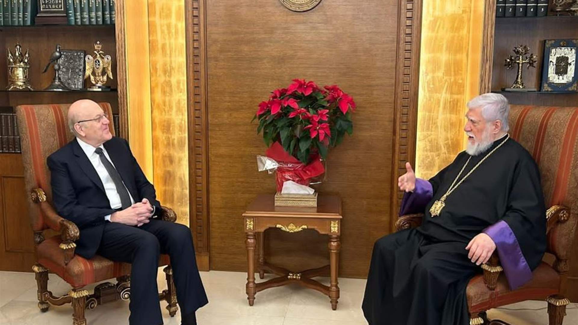 ميقاتي زار كاثوليكوس الكنيسة الأرمنية الرسولية لبيت كيليكيا... وهذا ما بحثاه