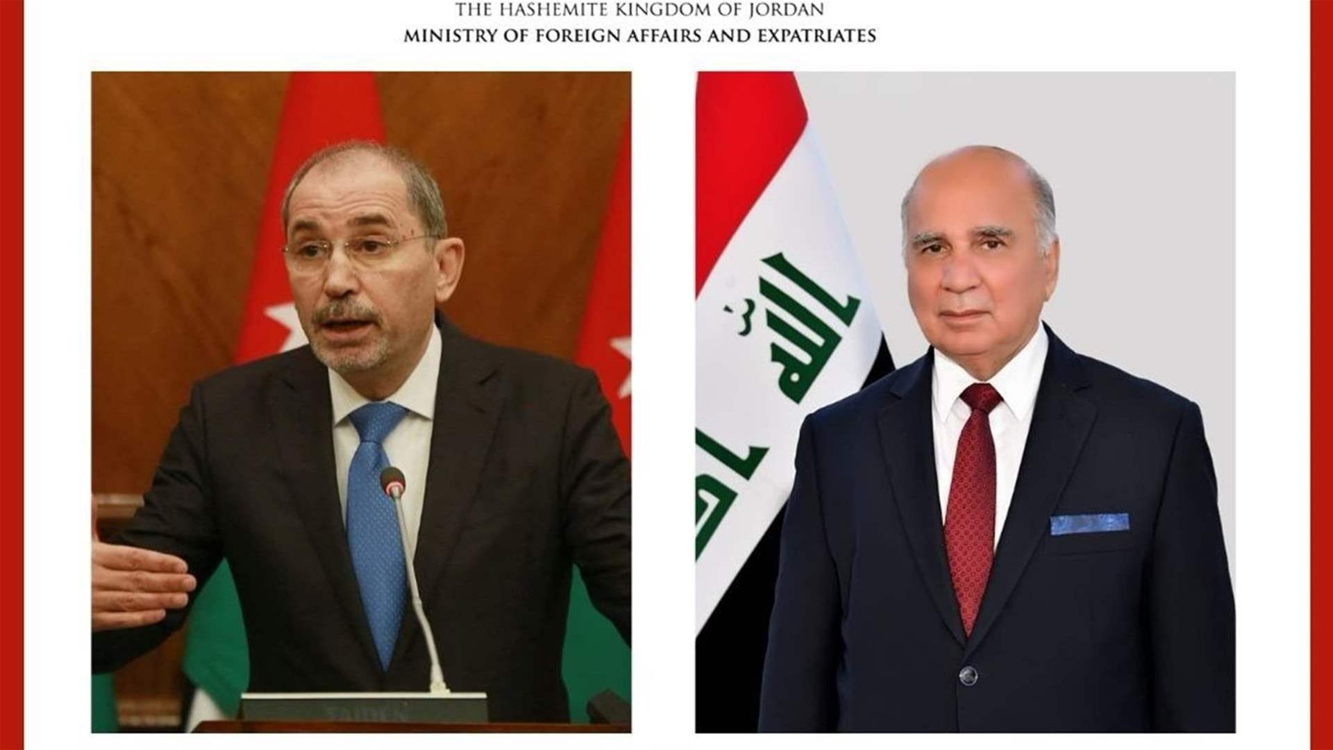 اتصال بين وزير الخارجية الاردني ونظيره العراقي... وتأكيد على استمرار التعاون من أجل خفض التصعيد الأقليمي 