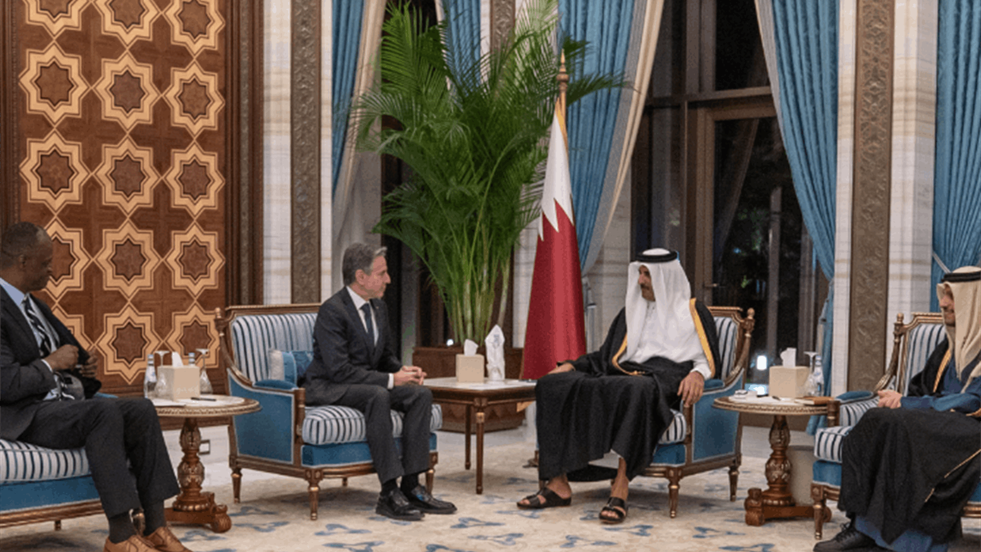 أمير قطير يستقبل بلينكن: لتضافر الجهود الإقليمية والدولية للوصول لوقف فوري لإطلاق النار بغزة