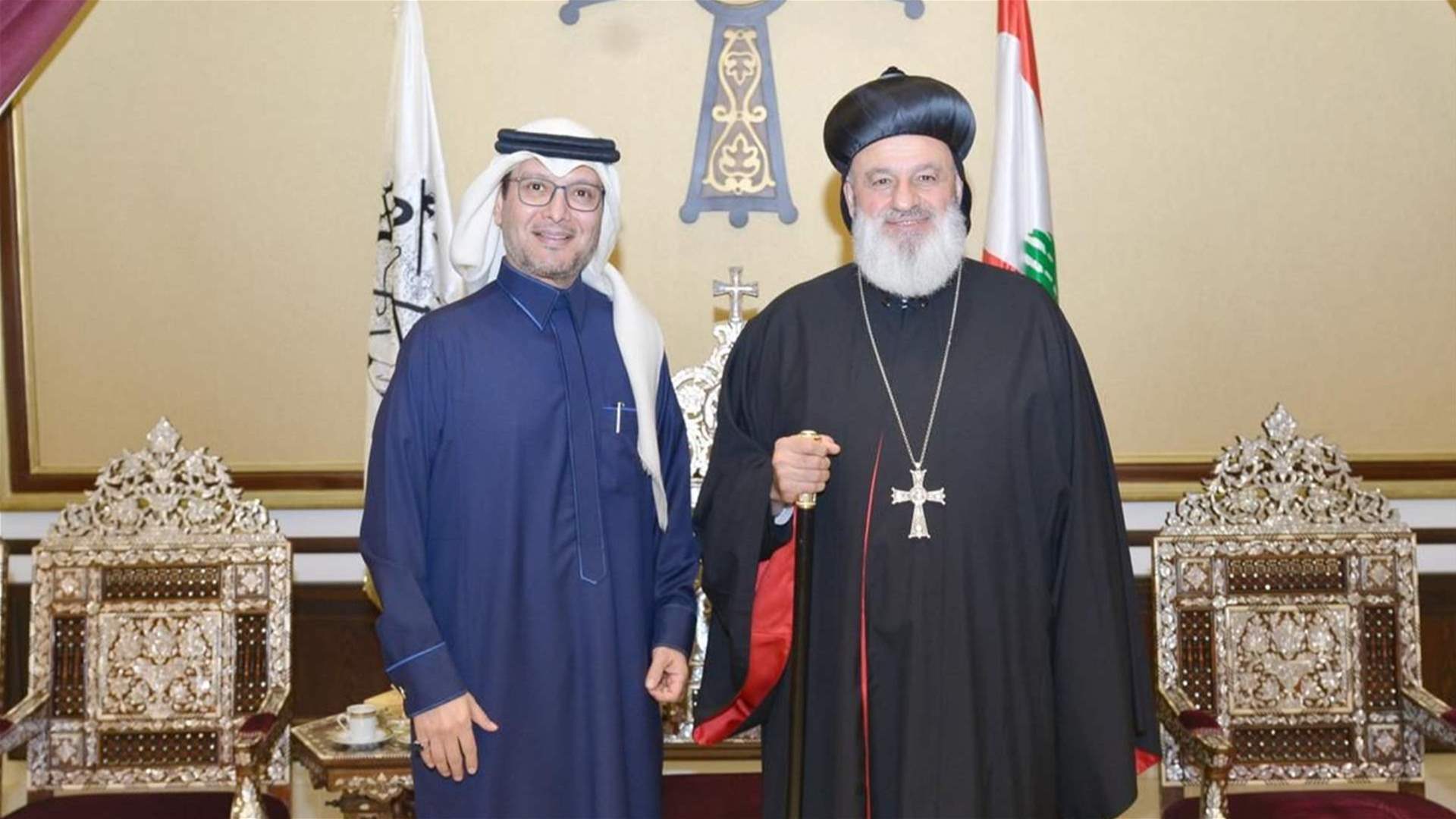سفير المملكة لدى لبنان يزور بطريرك أنطاكية وسائر المشرق
