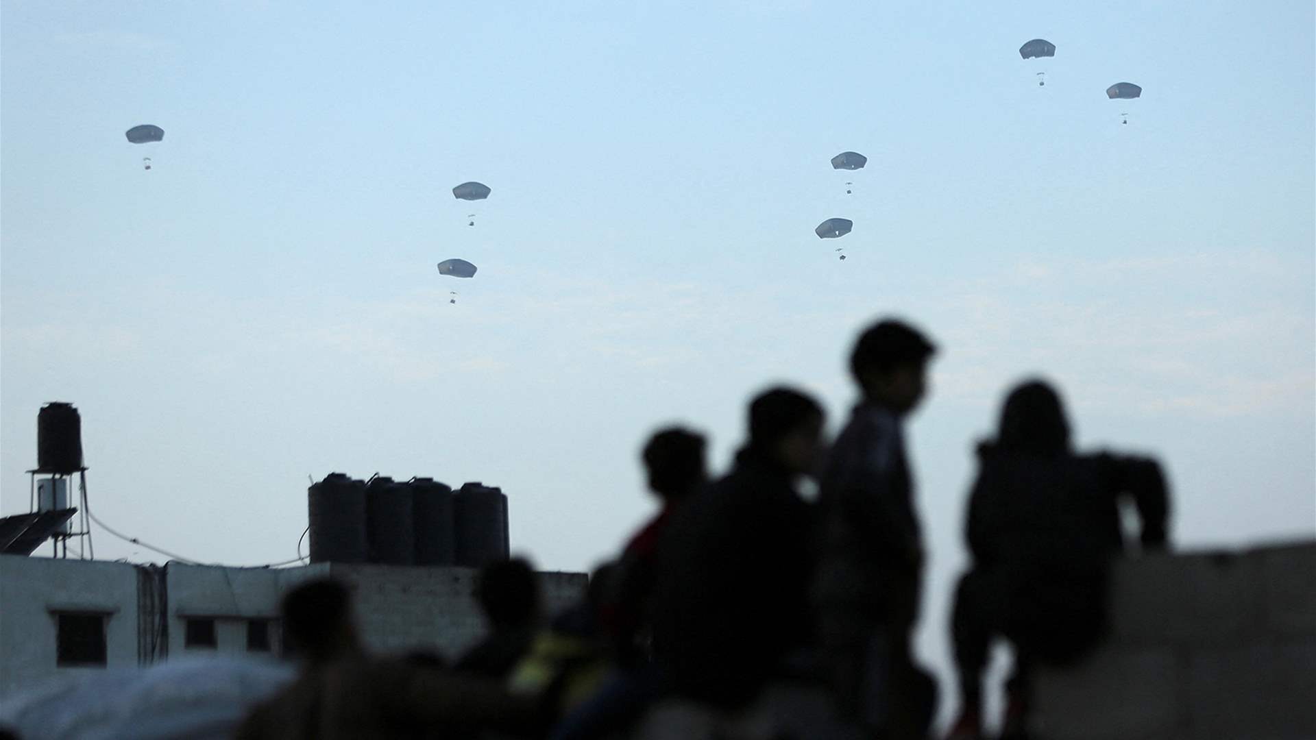 Five people reported dead by airdropped aid