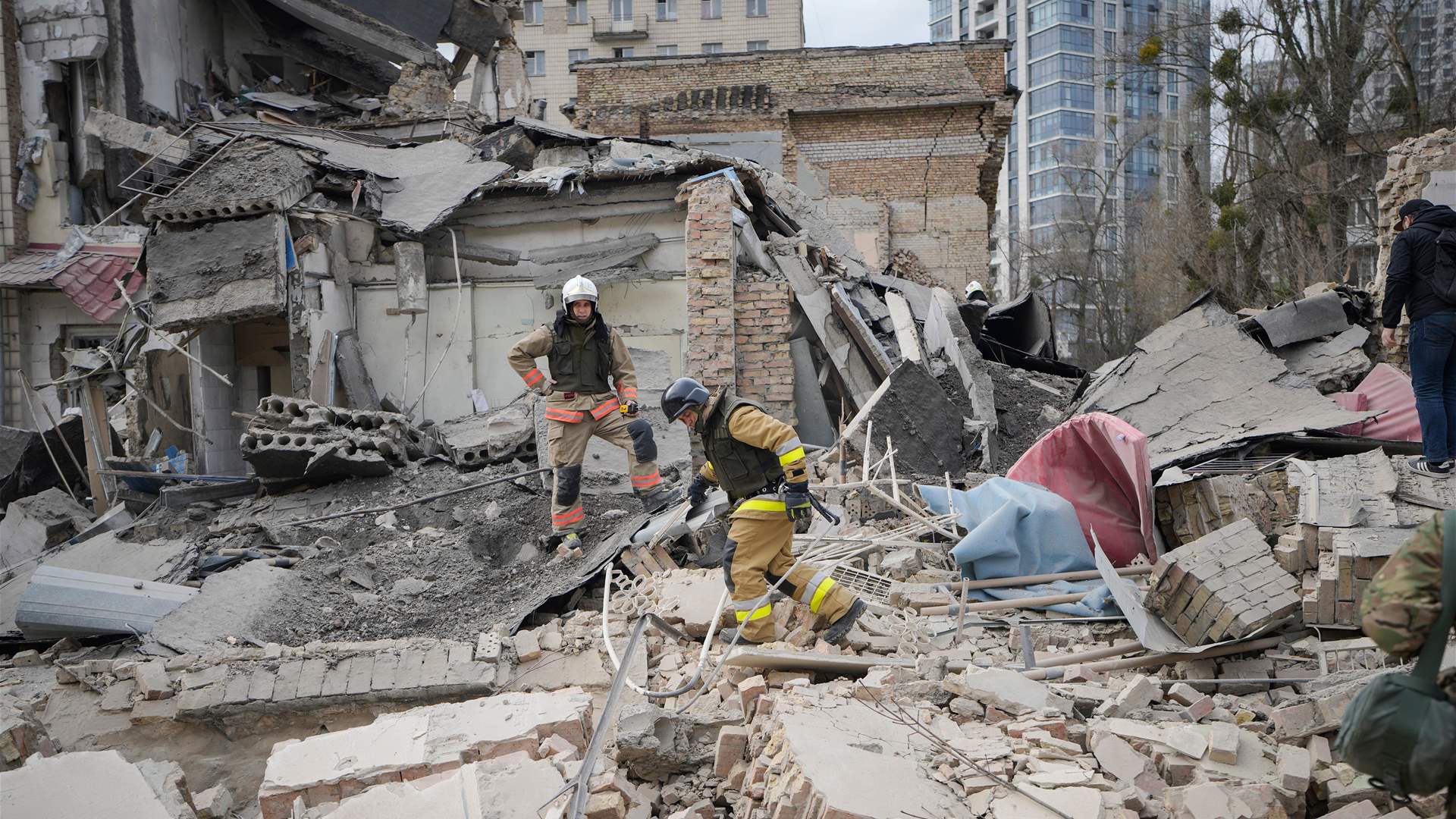 Ten wounded as Russian missile debris strikes Kyiv, say officials