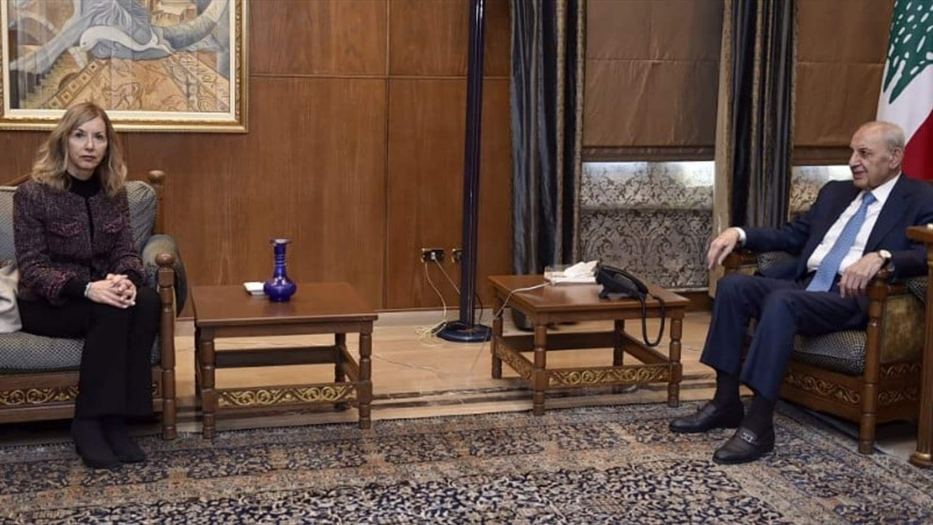 بري بحث مع السفيرة الإيطالية لدى لبنان في الأوضاع العامة في لبنان والمنطقة