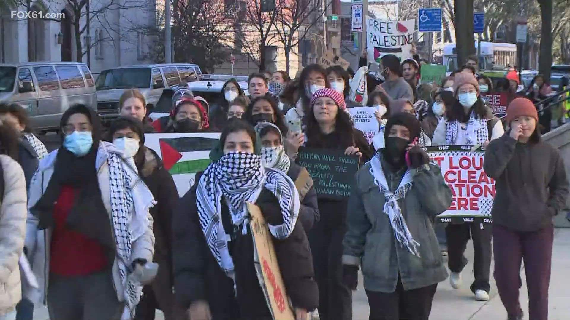 Pro-Palestinian protesters arrested at Yale