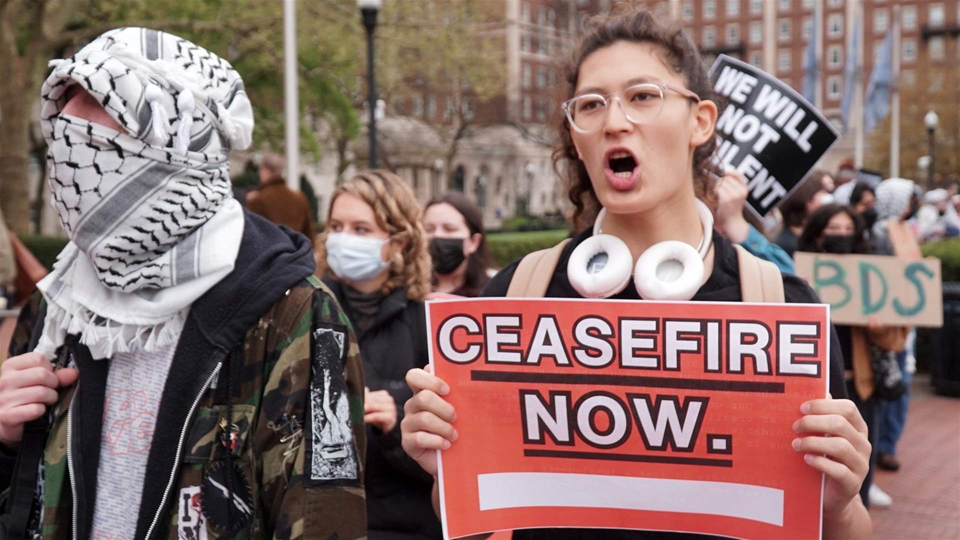 Pro-Palestinian Students Refuse to Evacuate Their Tents at Columbia University 