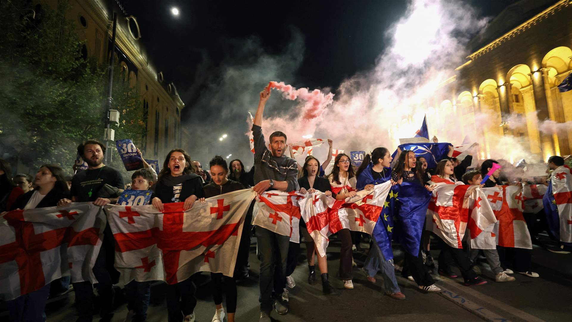 Georgia arrests 63 people during protest in Tbilisi