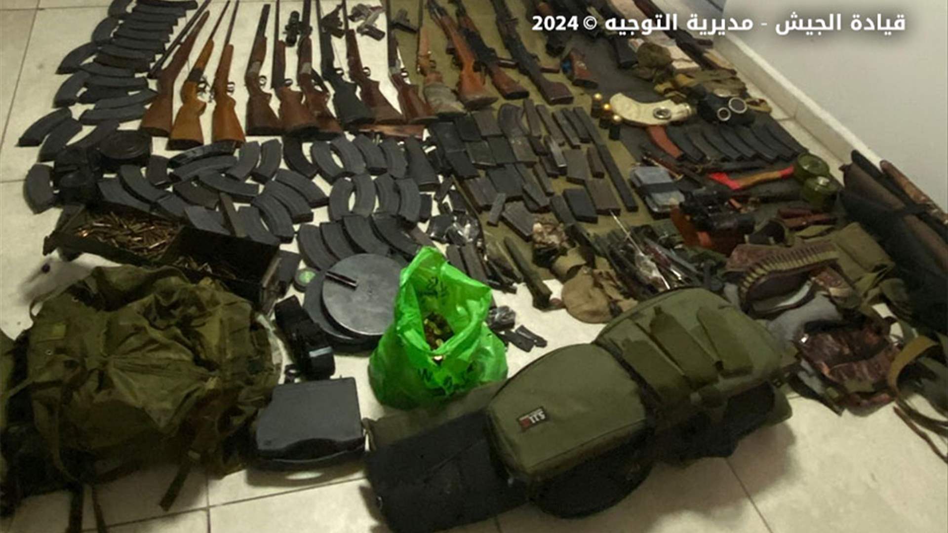 الجيش: توقيف 5 اشخاص في مناطق مختلفة وهذه الاسباب