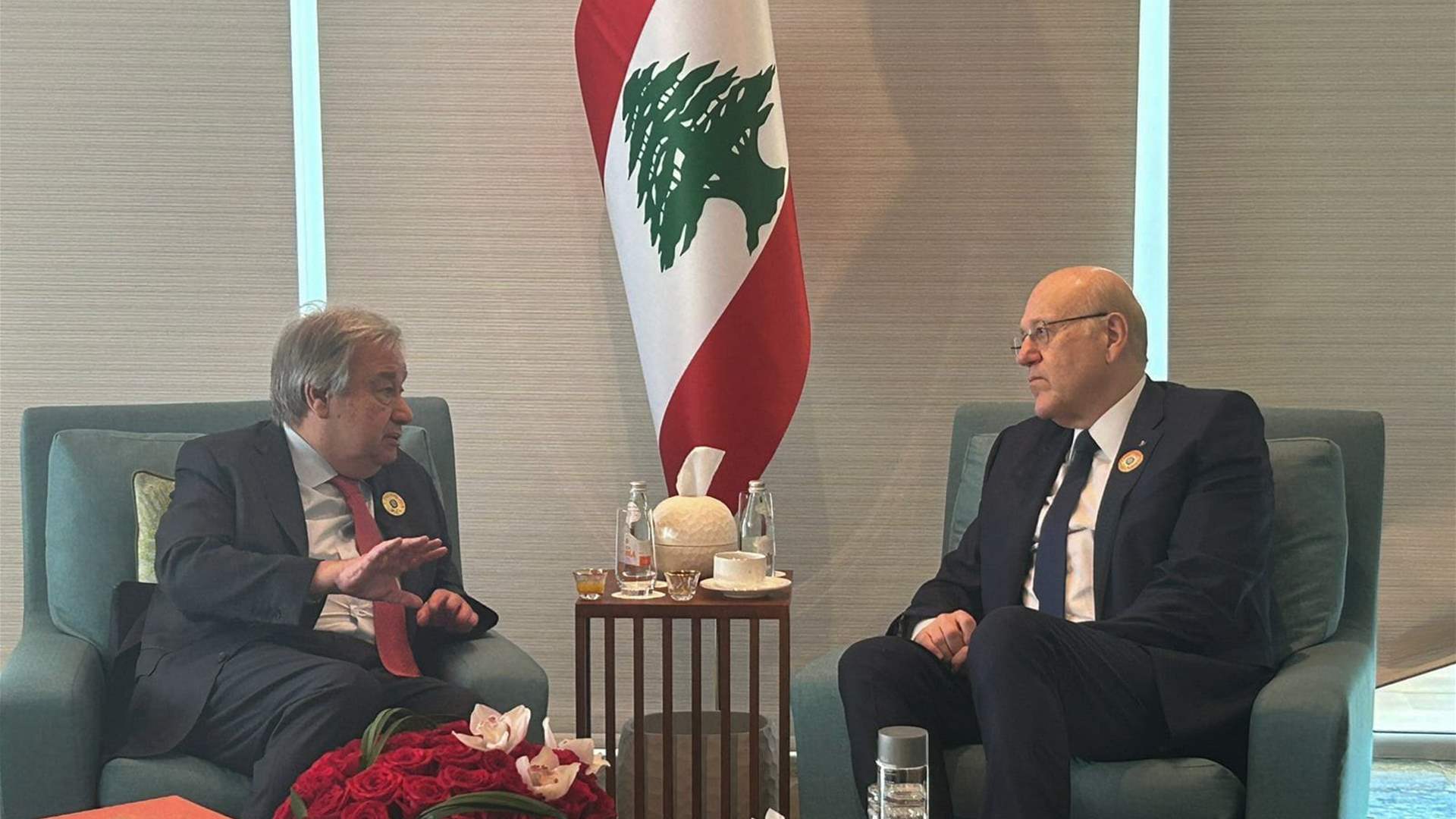 PM Mikati urges pressure on Israel to halt attacks on Lebanon, Gaza during Guterres meeting