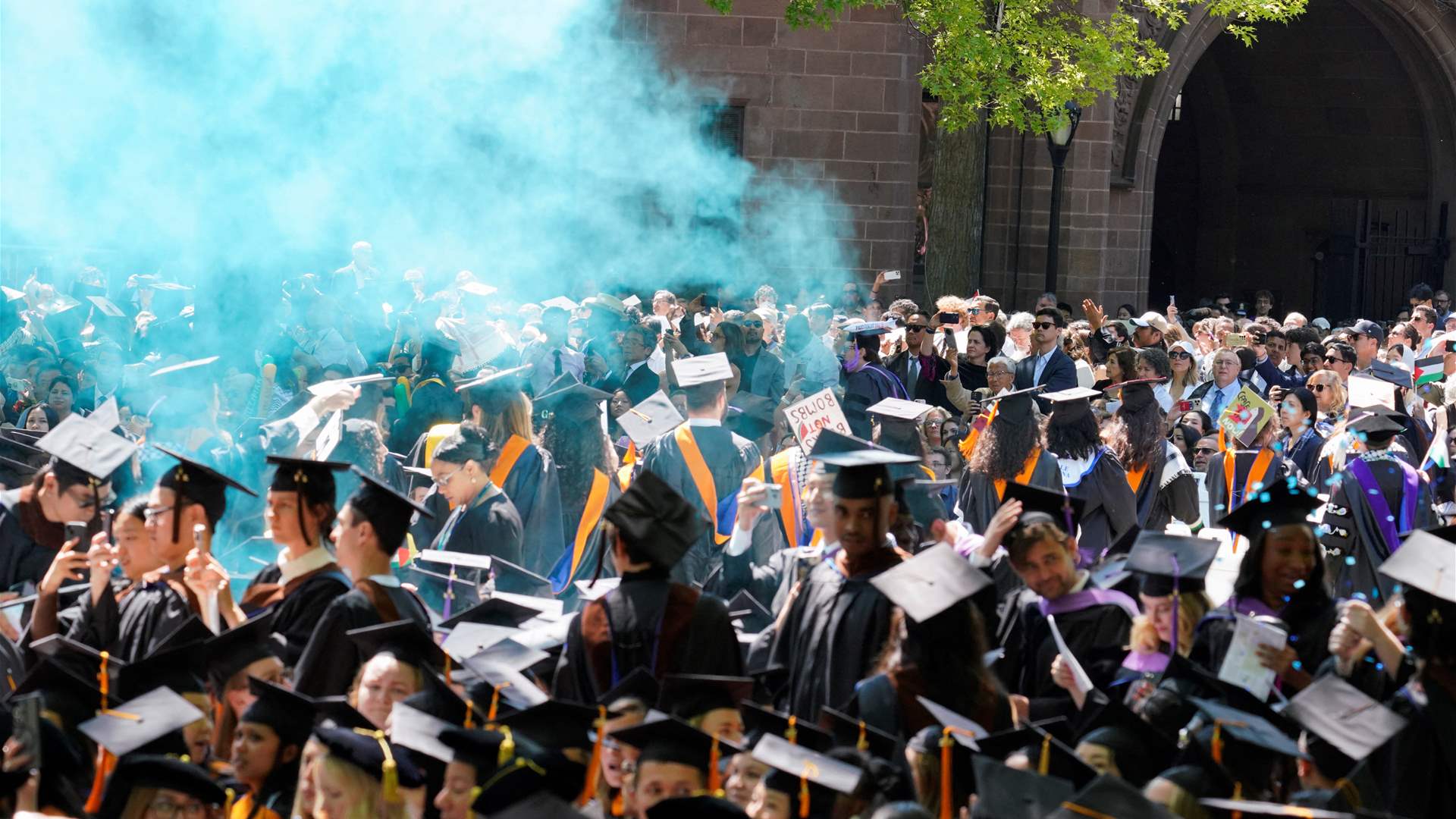 Yale graduates stage pro-Palestinian walkout of commencement