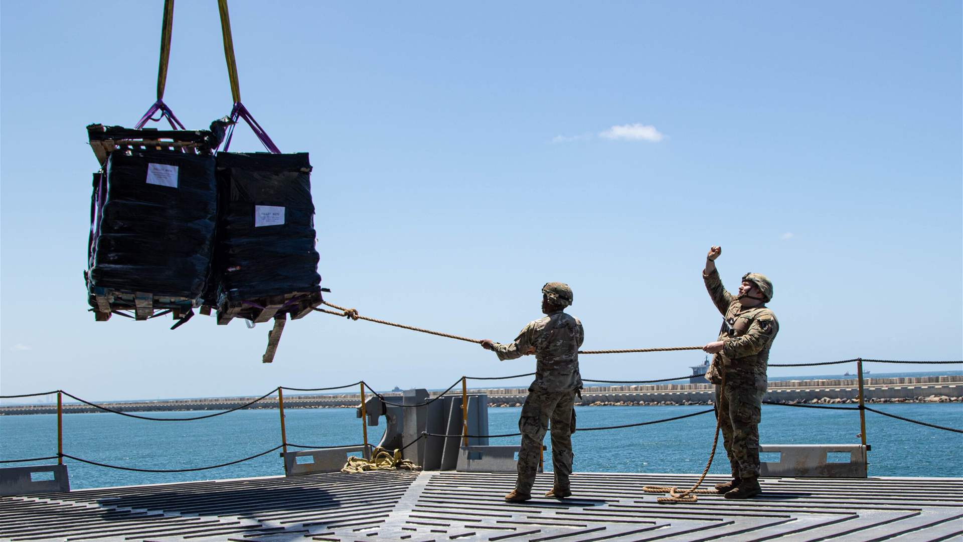 Three US soldiers have non-combat injuries during Gaza pier operation