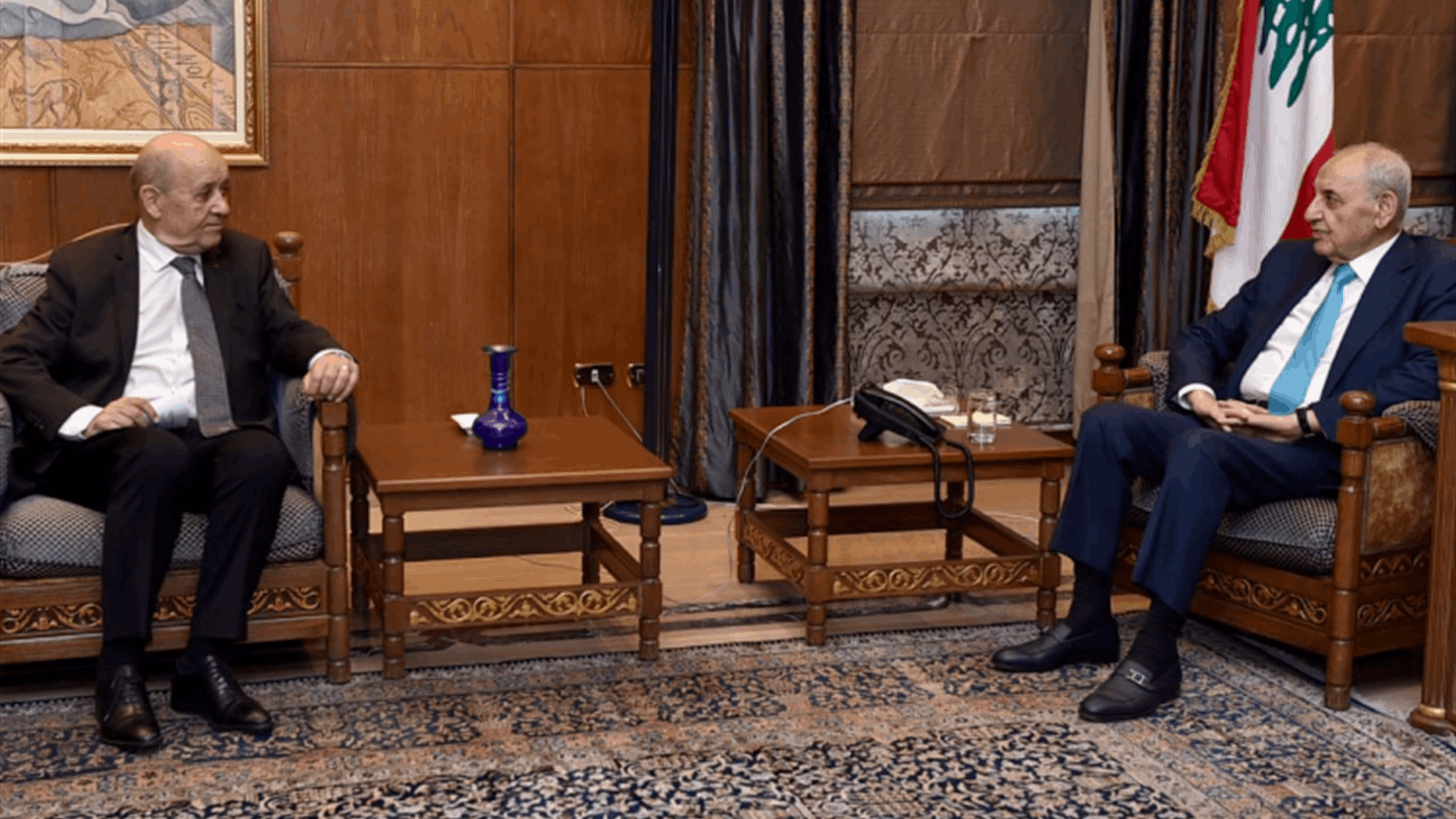 بري إلتقى لودريان والوفد المرافق: للتشاور دون شروط مسبقة حول انتخاب رئيس للجمهورية 