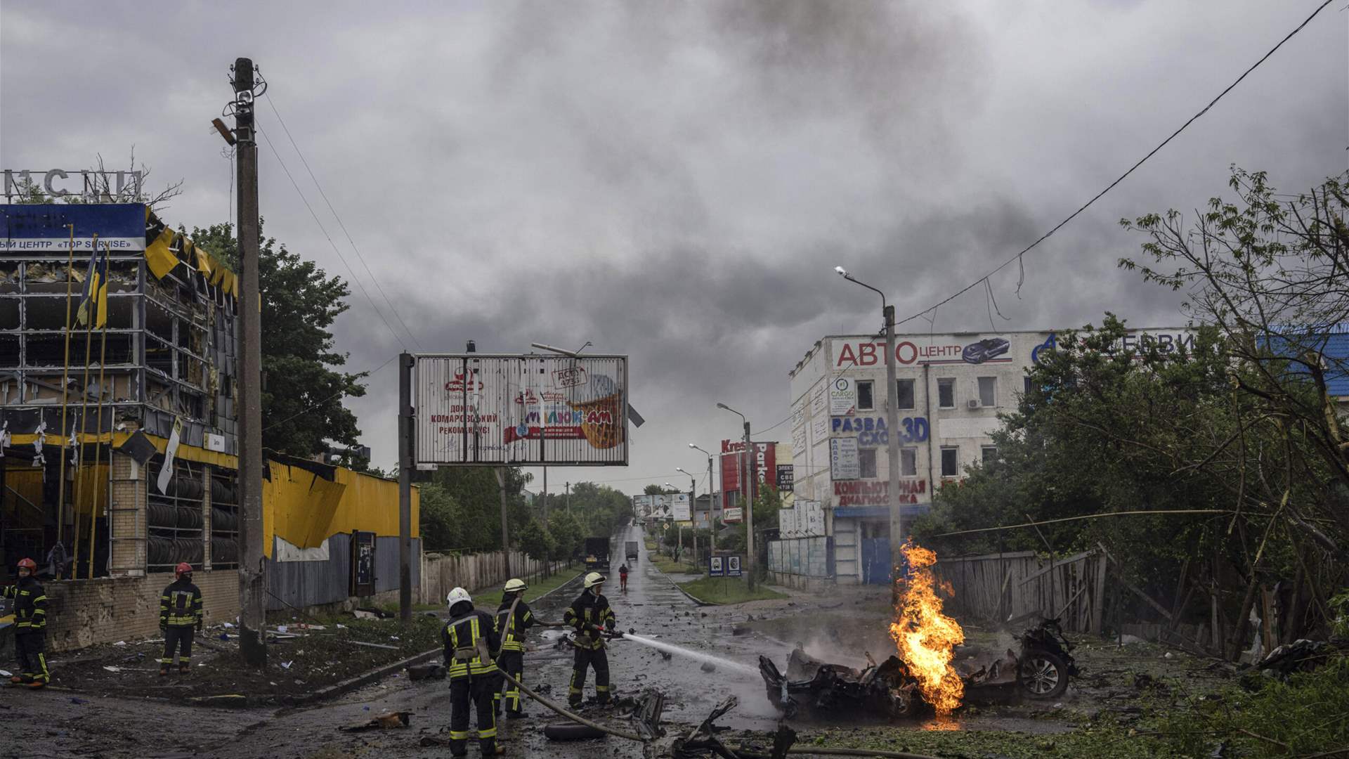 Russian missiles hit three sites in Kharkiv, killing three