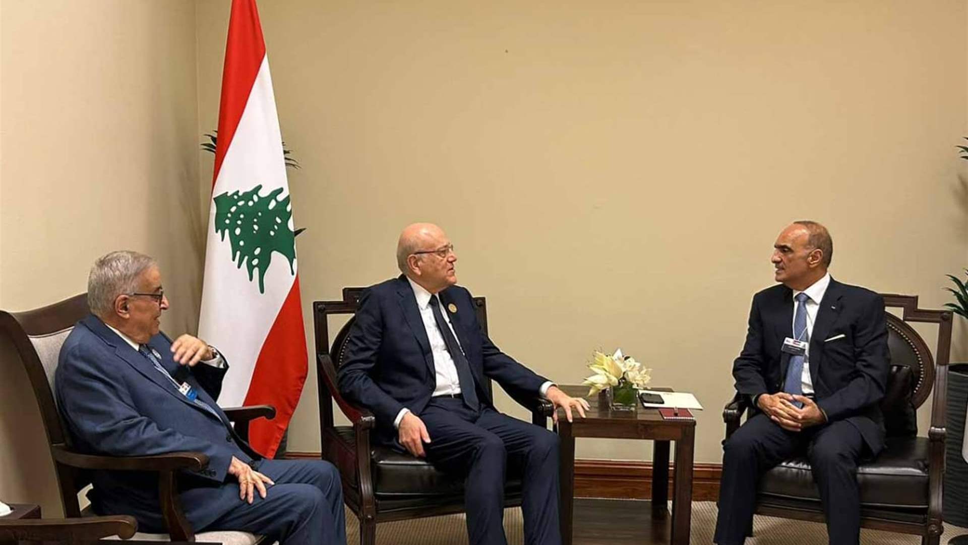 الوضع في المنطقة والعدوان الاسرائيلي على جنوب لبنان بين ميقاتي ونظيره الاردني 