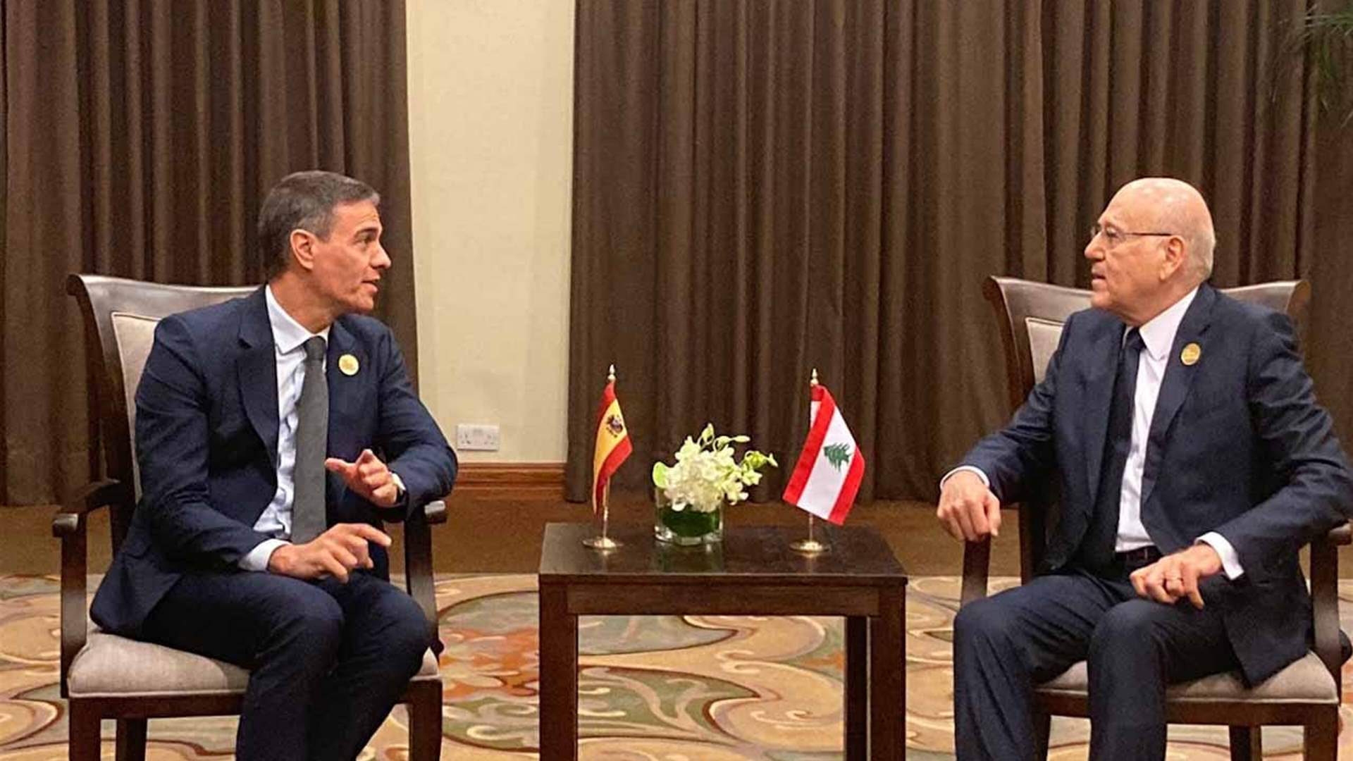 رئيس وزراء إسبانيا: ندعم لبنان في موضوع معالجة ازمة النازحين السوريين ومعالجة تداعياته