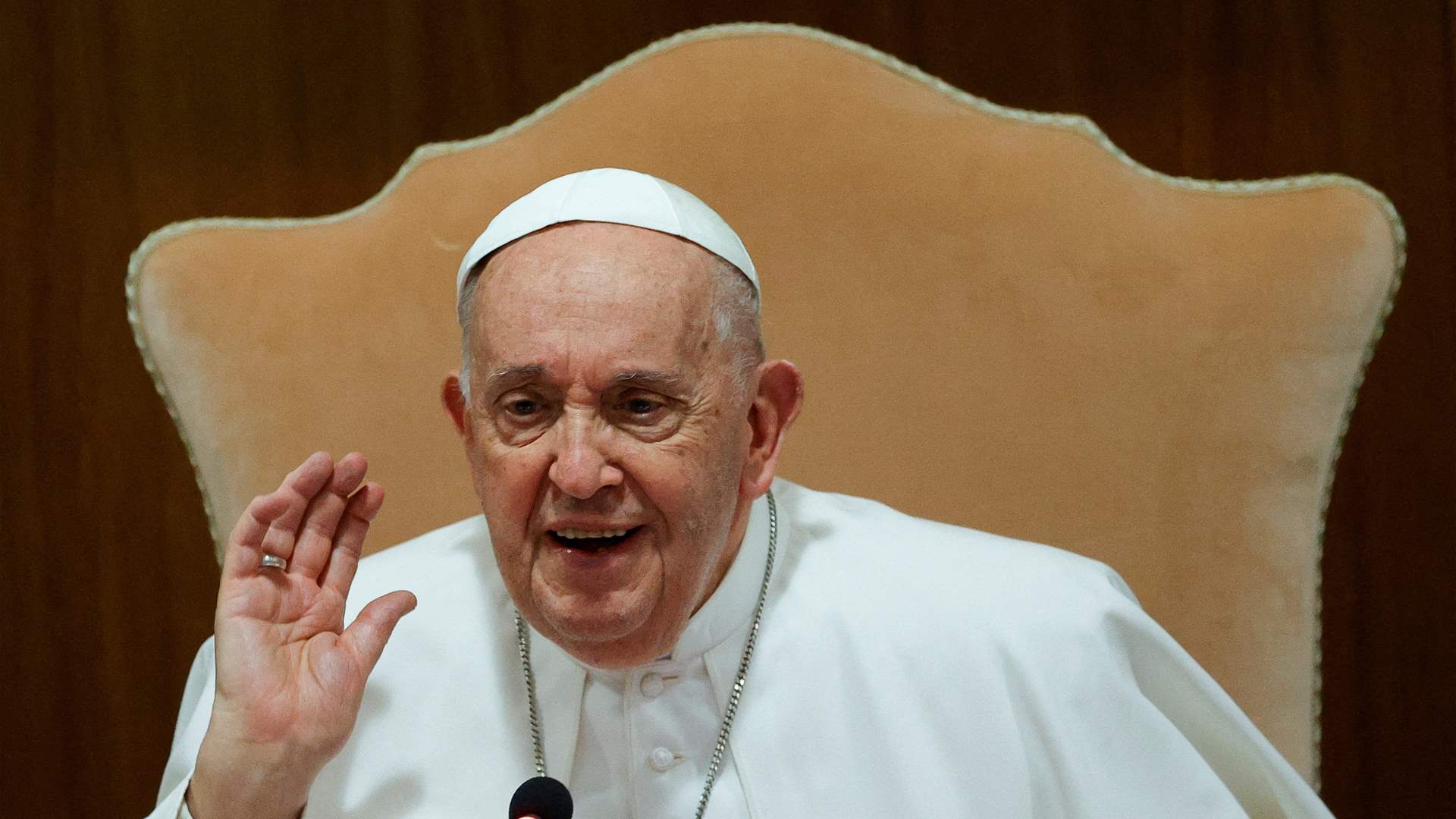 Pope arrives at G7 summit for historic address