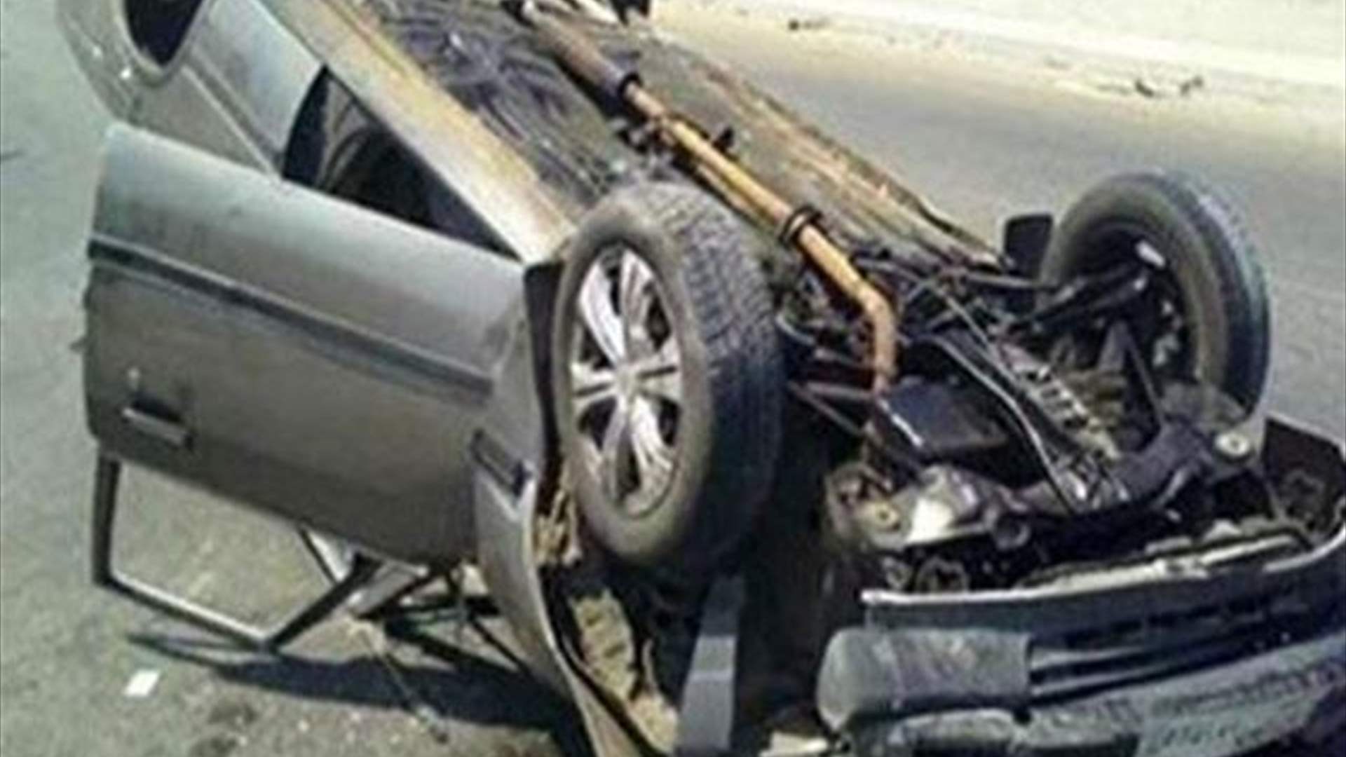 جريحان في انقلاب سيارة في تعمير حارة صيدا
