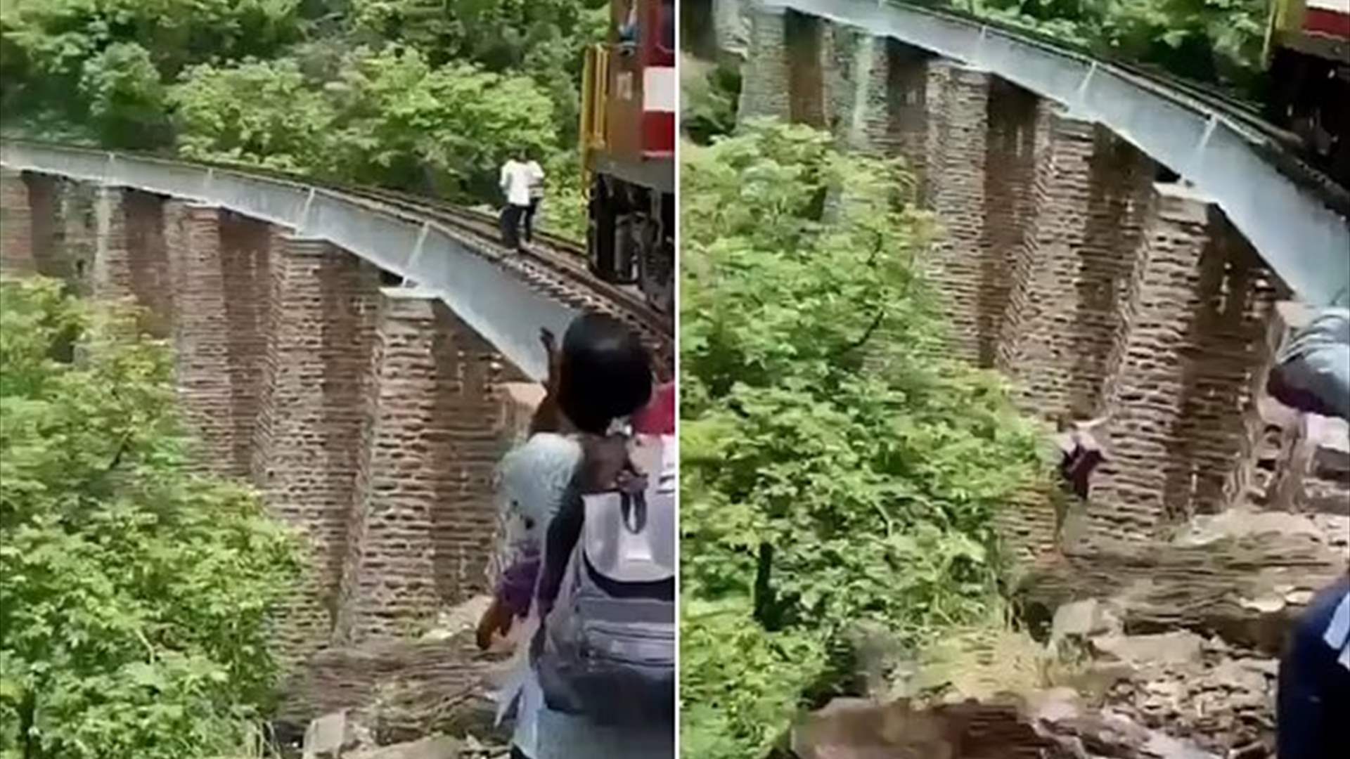 قاما بالتقاط الصور معاً بالقرب من السكك الحديدية... لكن ما حصل معهما لاحقاً كان صادماً! (فيديو)