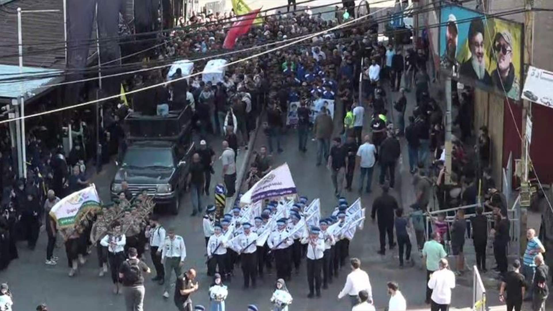 تشييع الطفلين أميرة وحسن فضل الله في روضة الحوراء زينب - الغبيري