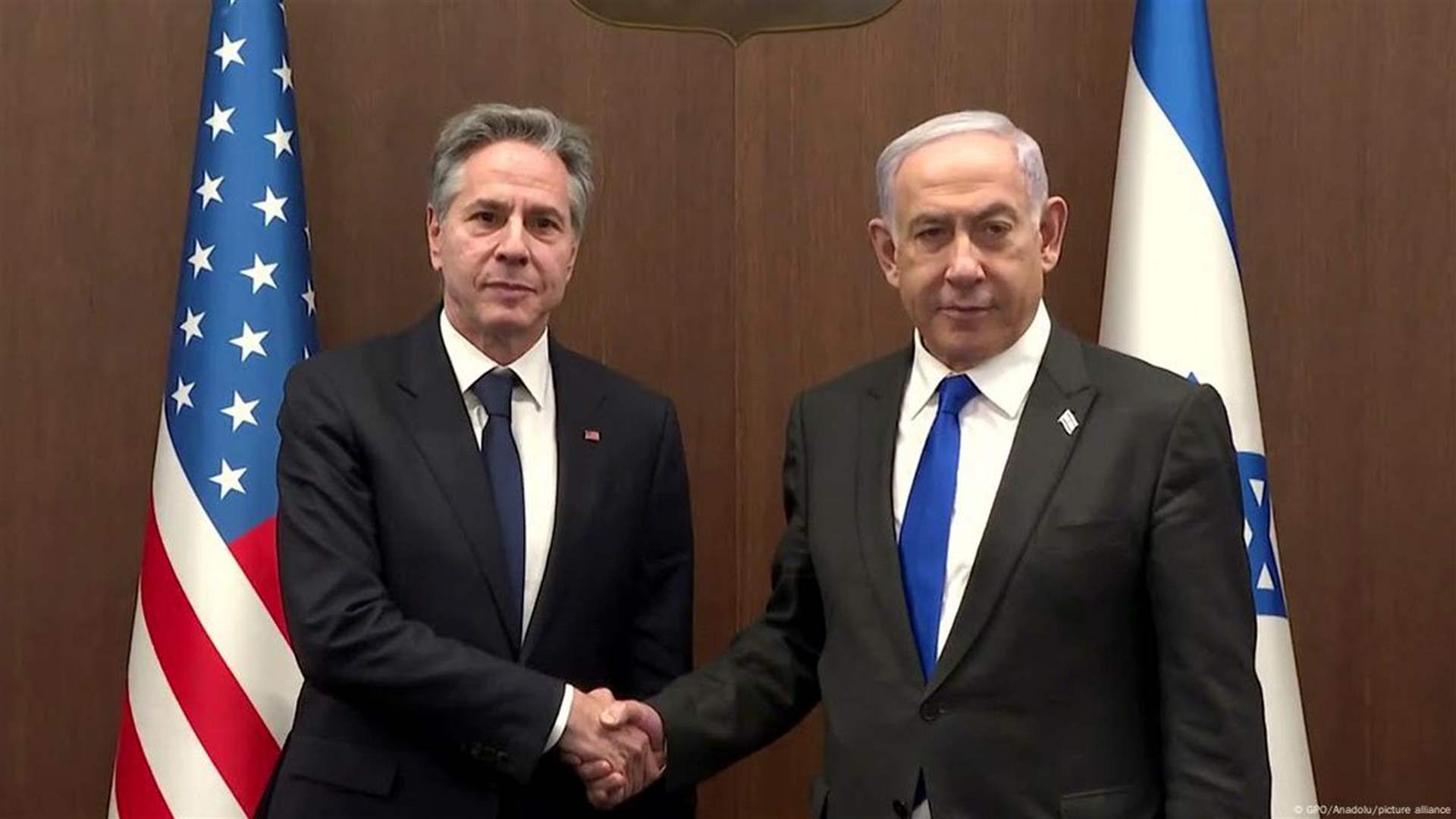 Netanyahu describes meeting with Blinken as "positive"