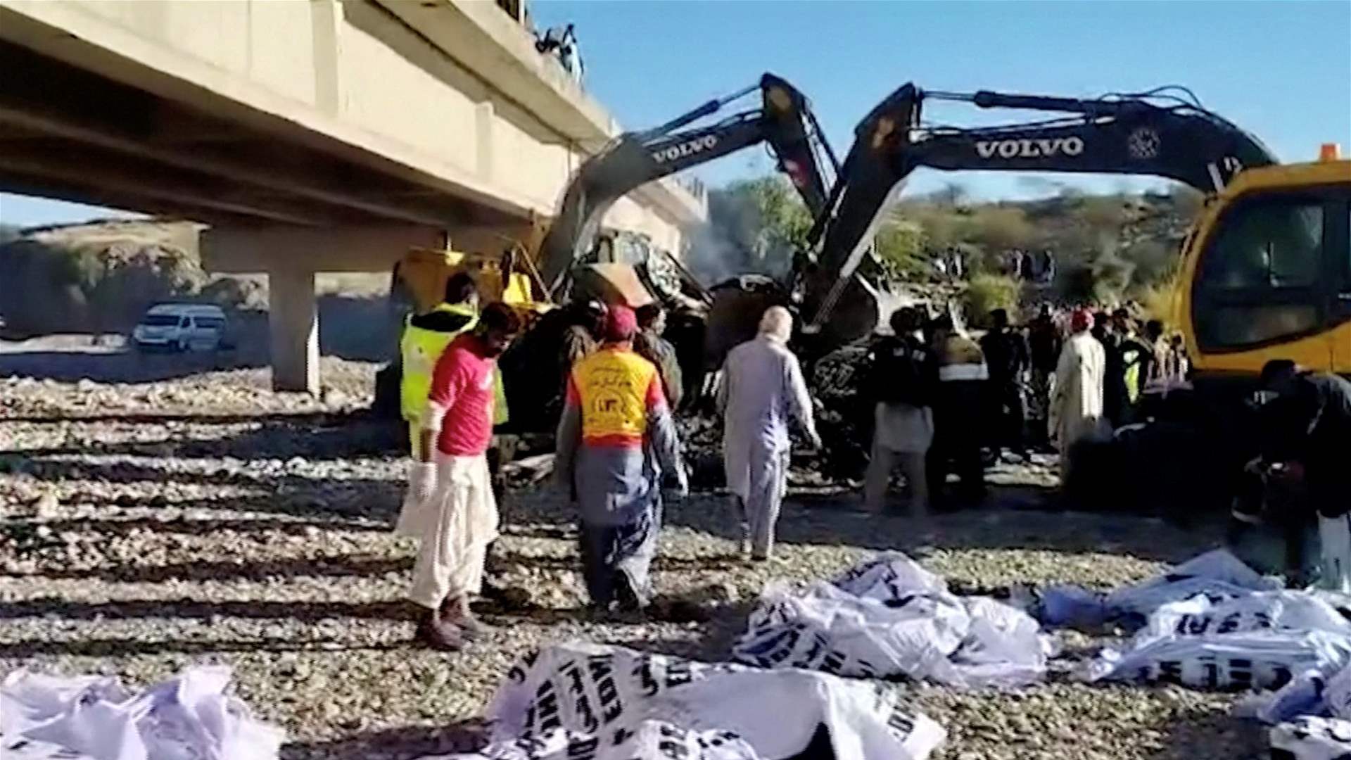 At least 22 dead in Pakistan bus crash
