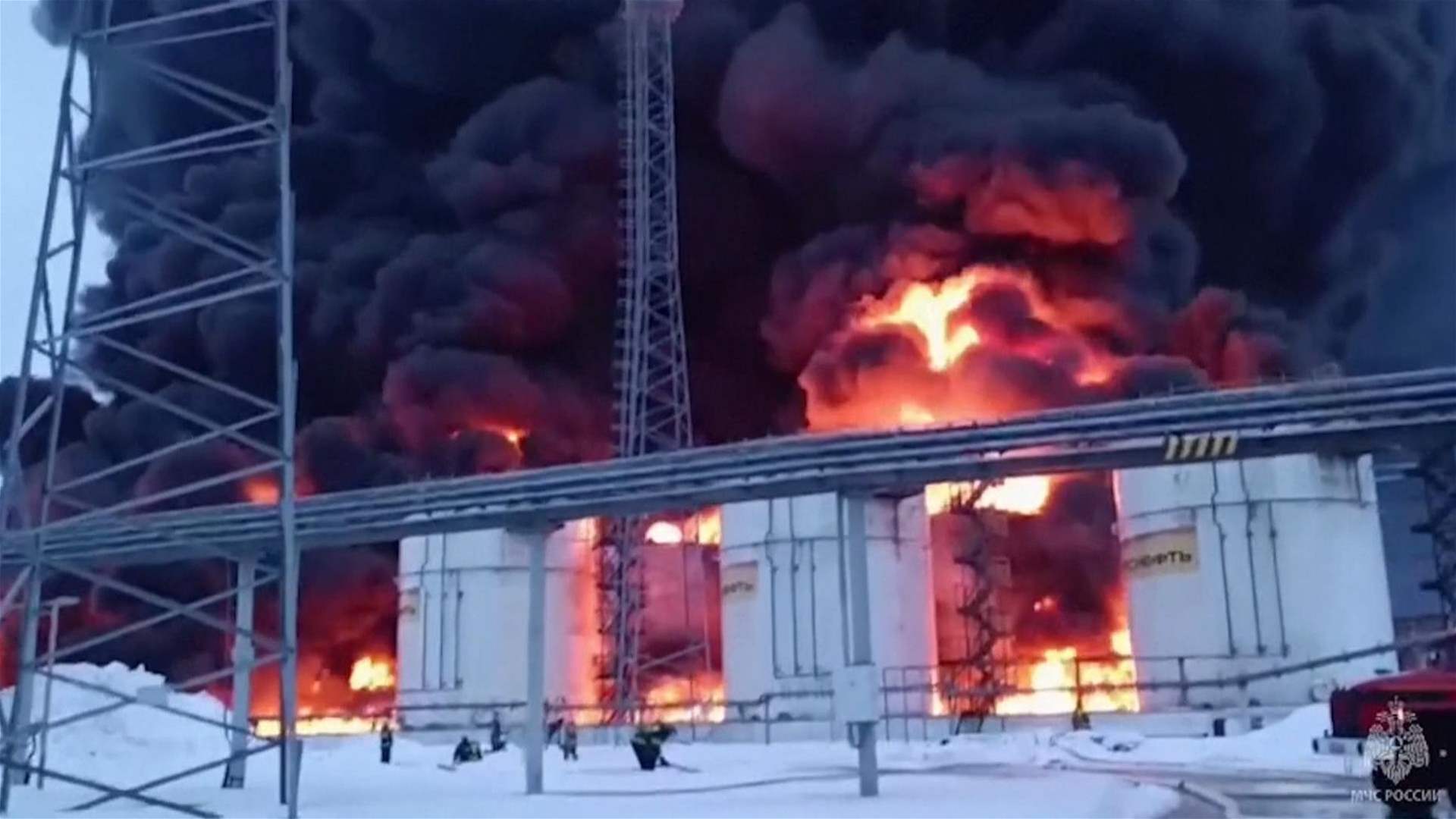 Ukraine&#39;s drones set oil depot in Russia&#39;s Rostov ablaze