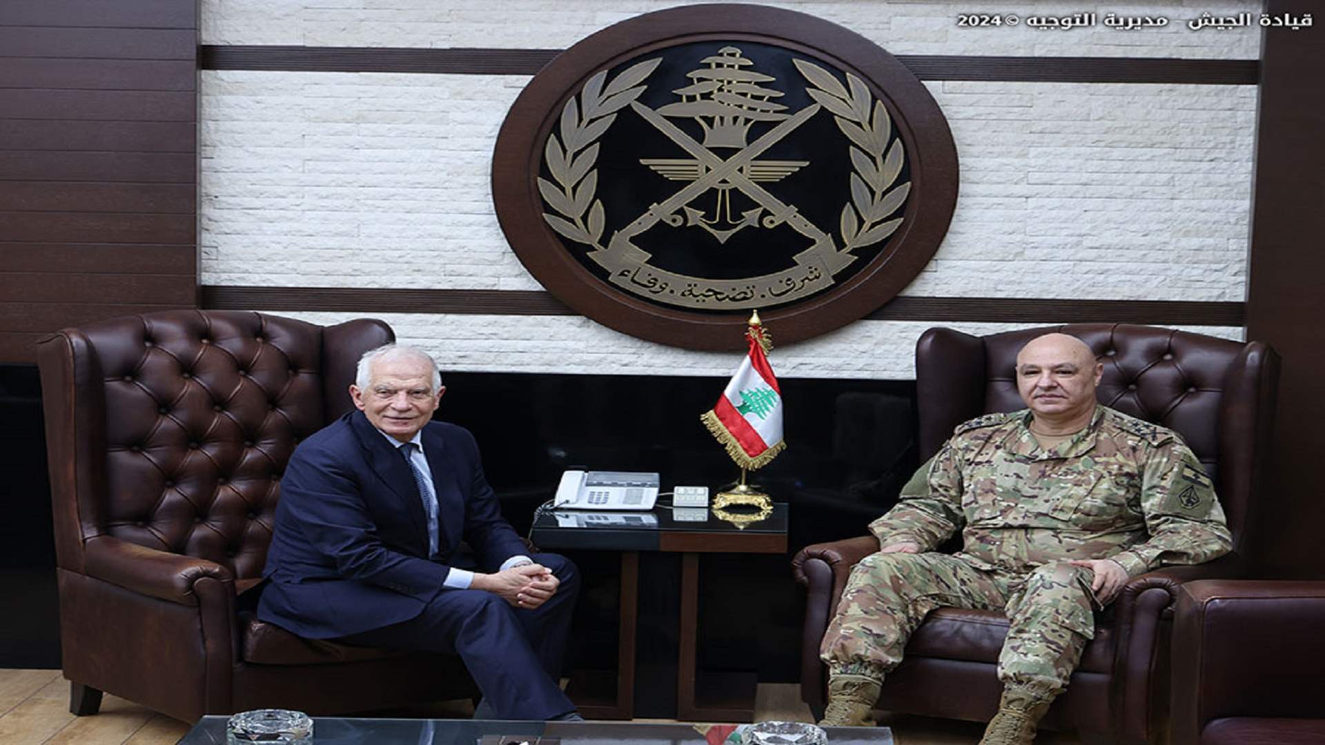 EU's Borrell announces 40 million euros in support to Lebanese Army in meeting with Army Commander 