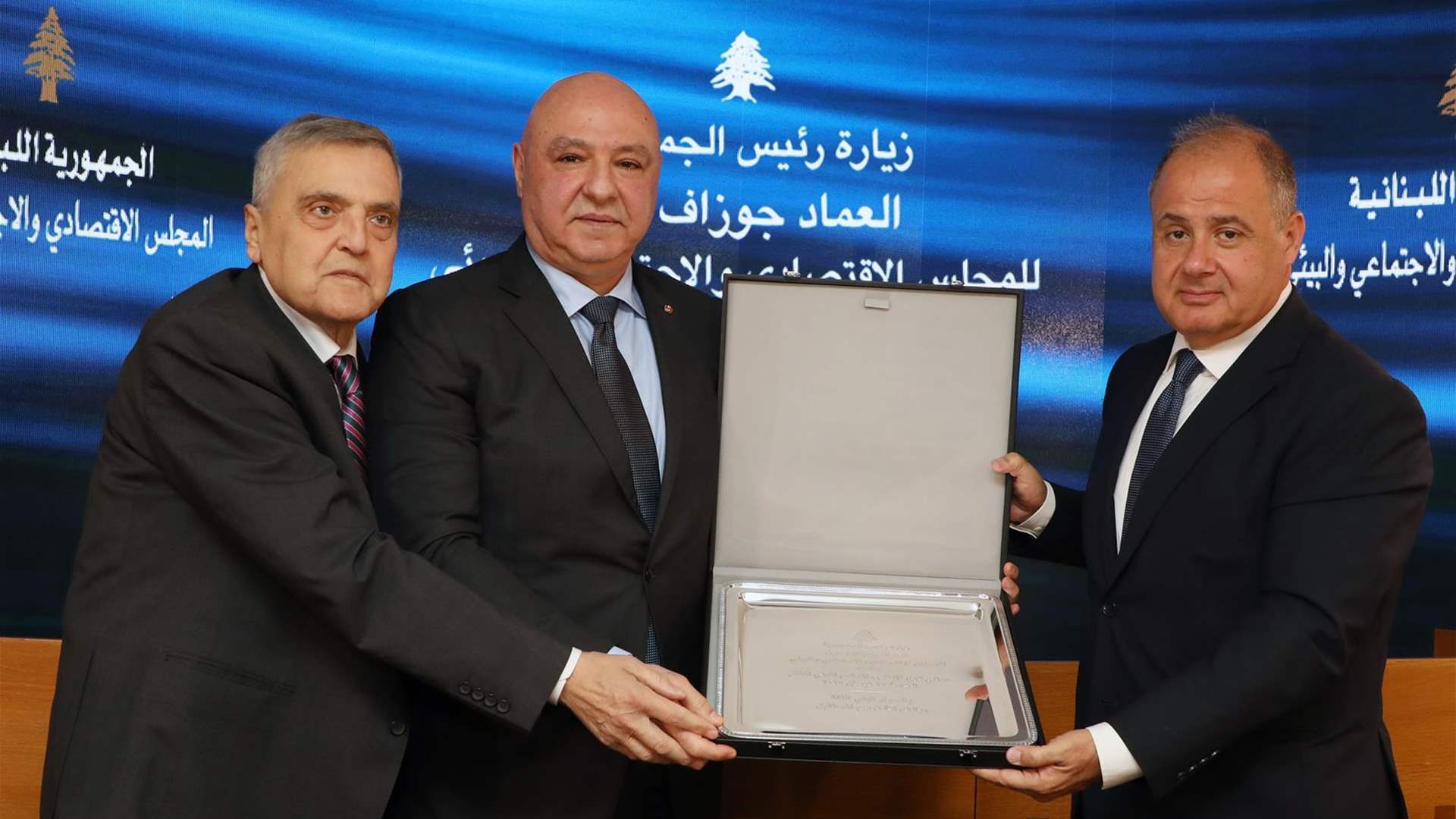 President Aoun emphasizes diplomatic solution and unity during visit to Economic and Social Council