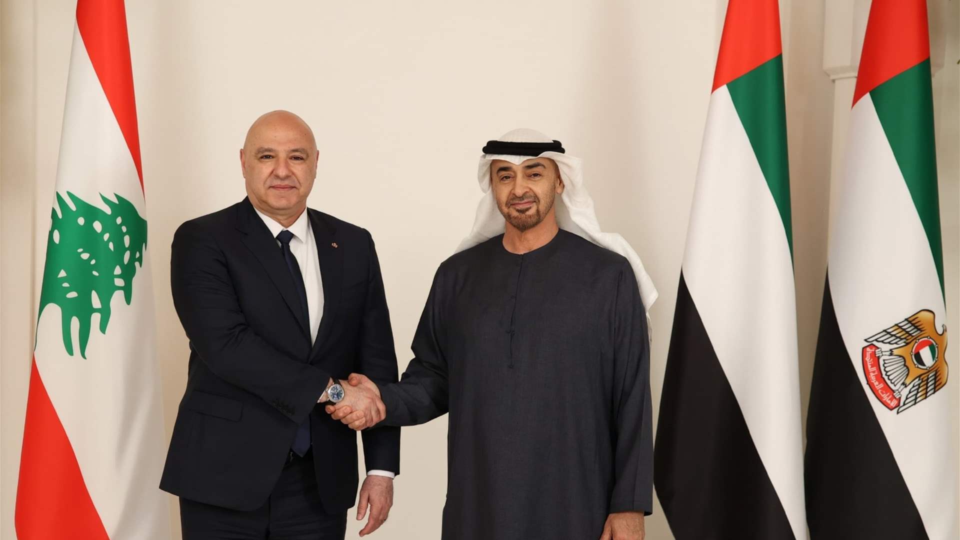 Lebanon&#39;s president wraps up UAE visit with pledges of support and cooperation — joint statement