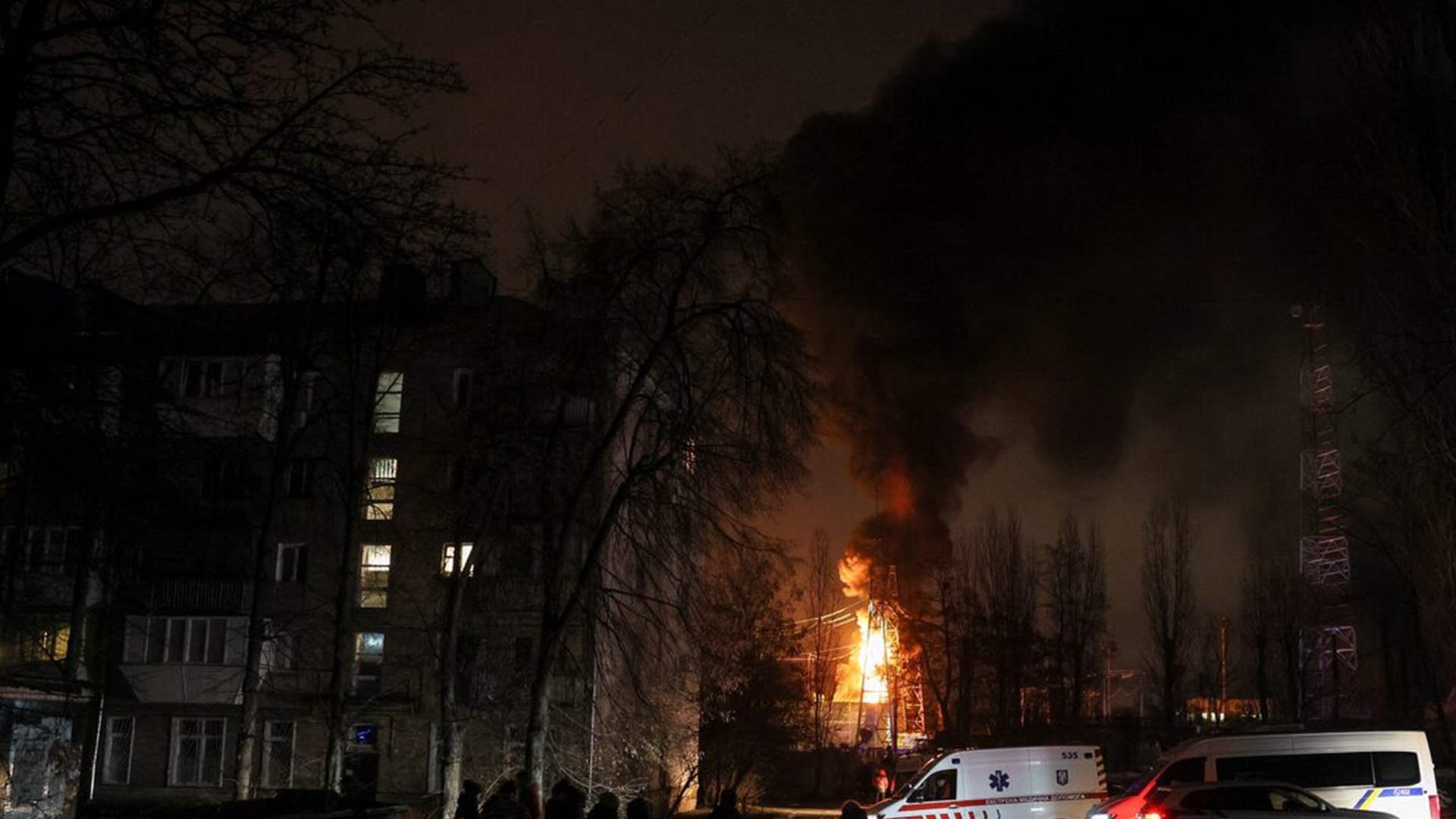 Russian drone attack on Kyiv injures 11, sparks residential fires, Ukraine says