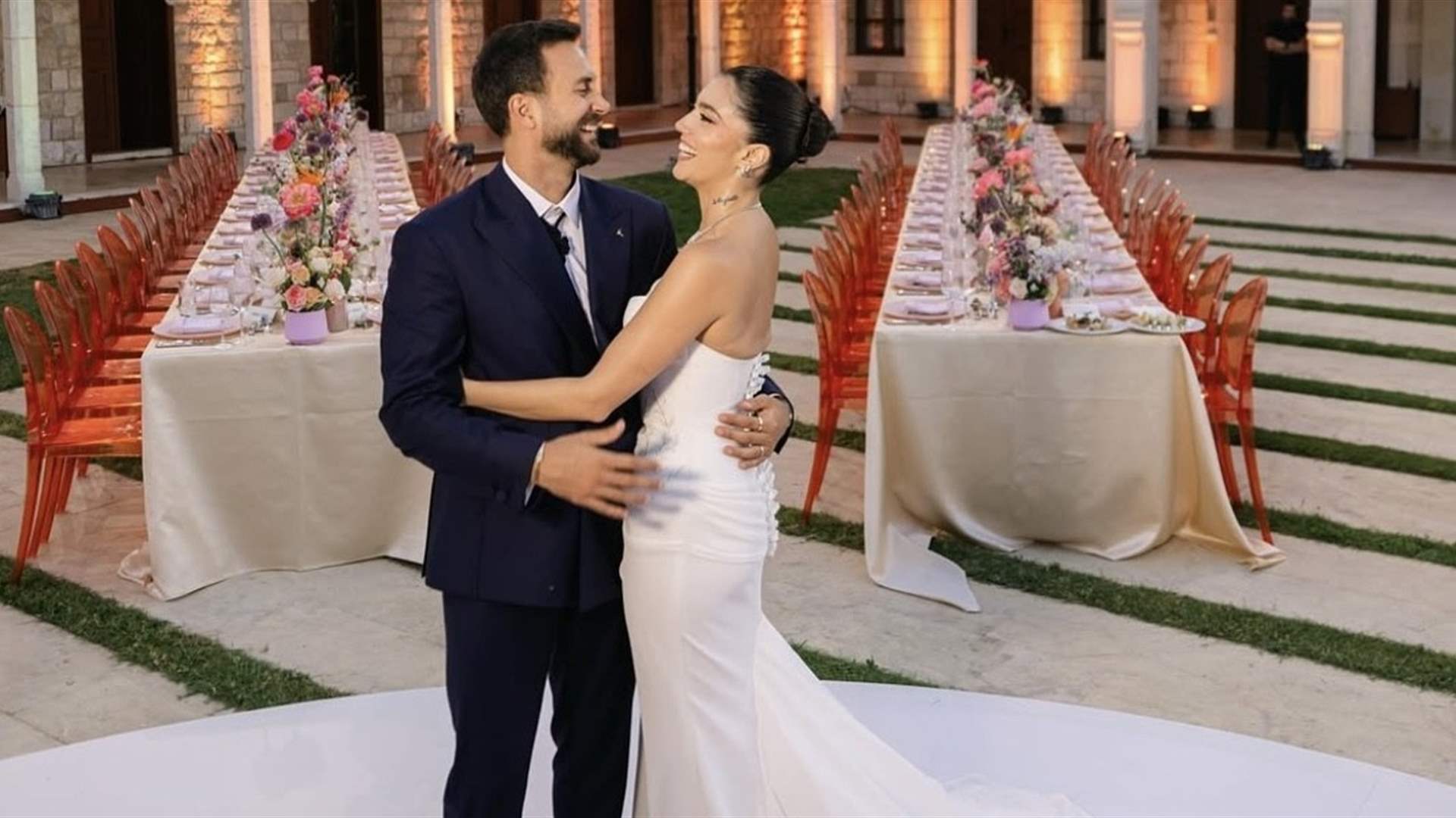 لحظات مميزة من زفاف ستيفاني عطالله وزاف... &quot;حيث تلتقي السينما بالموسيقى ويُكتب الحب بالبكسلات&quot; (فيديو)