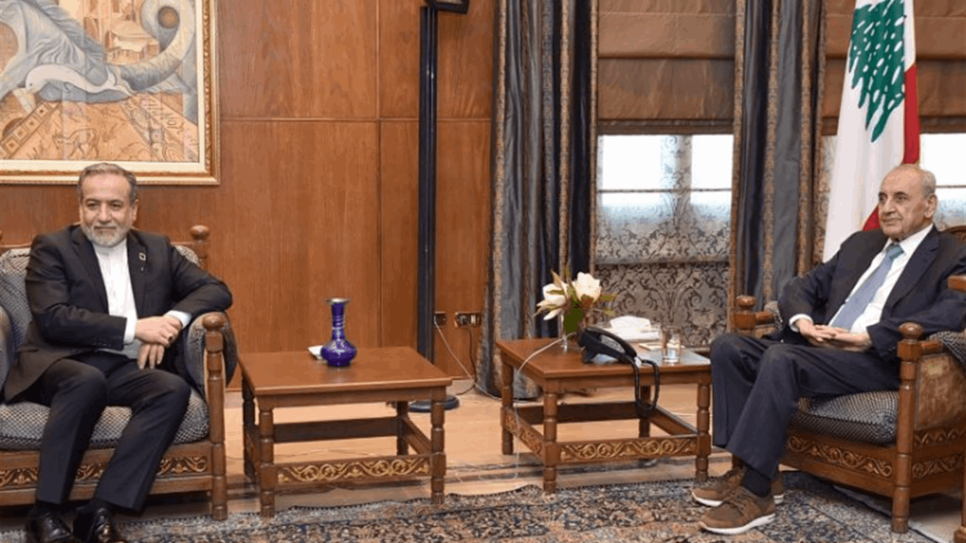 بري إستقبل وزير الخارجية الإيراني والتقى بعثة صندوق النقد وتلقى تهنئة بالعيد من السيسي