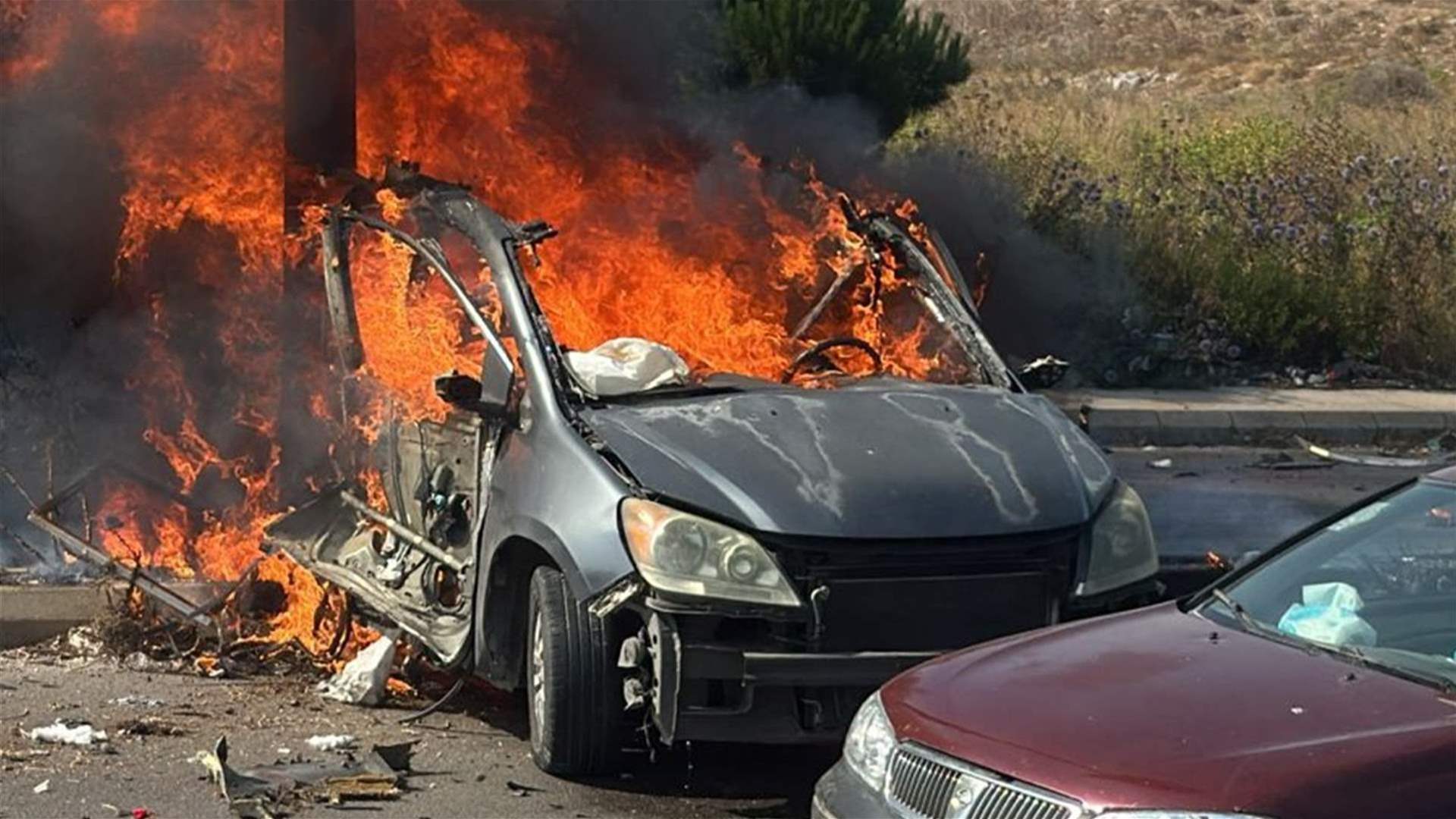 Three killed in Israeli drone strike on vehicle in Kfar Dajjal, South Lebanon