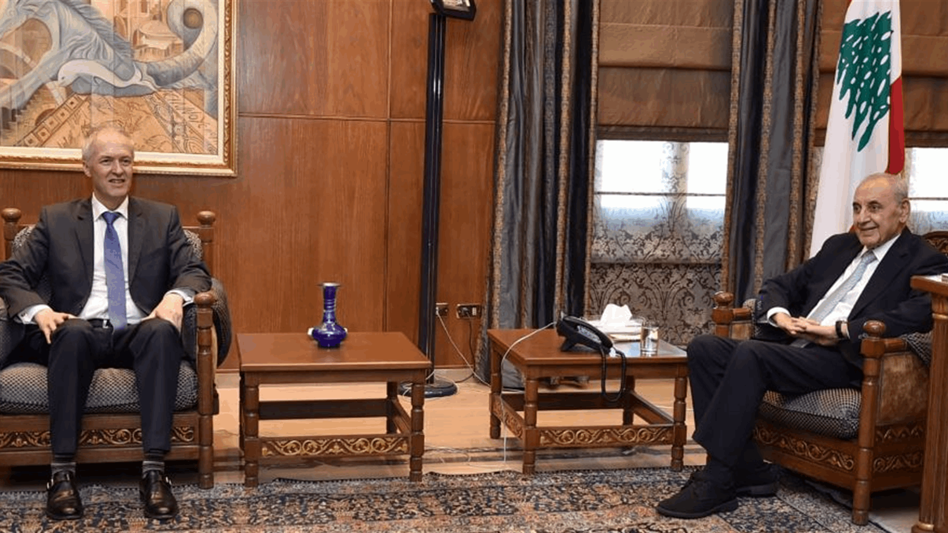 بري بحث مع كاريه  في برامج البنك الدولي لاعادة الاعمار 