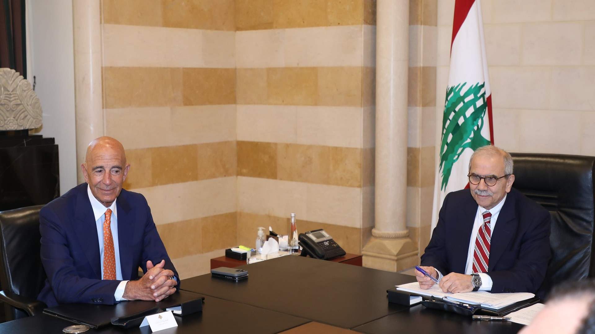 US Envoy Barrack says Washington is here to support, not impose, following meeting with PM Salam