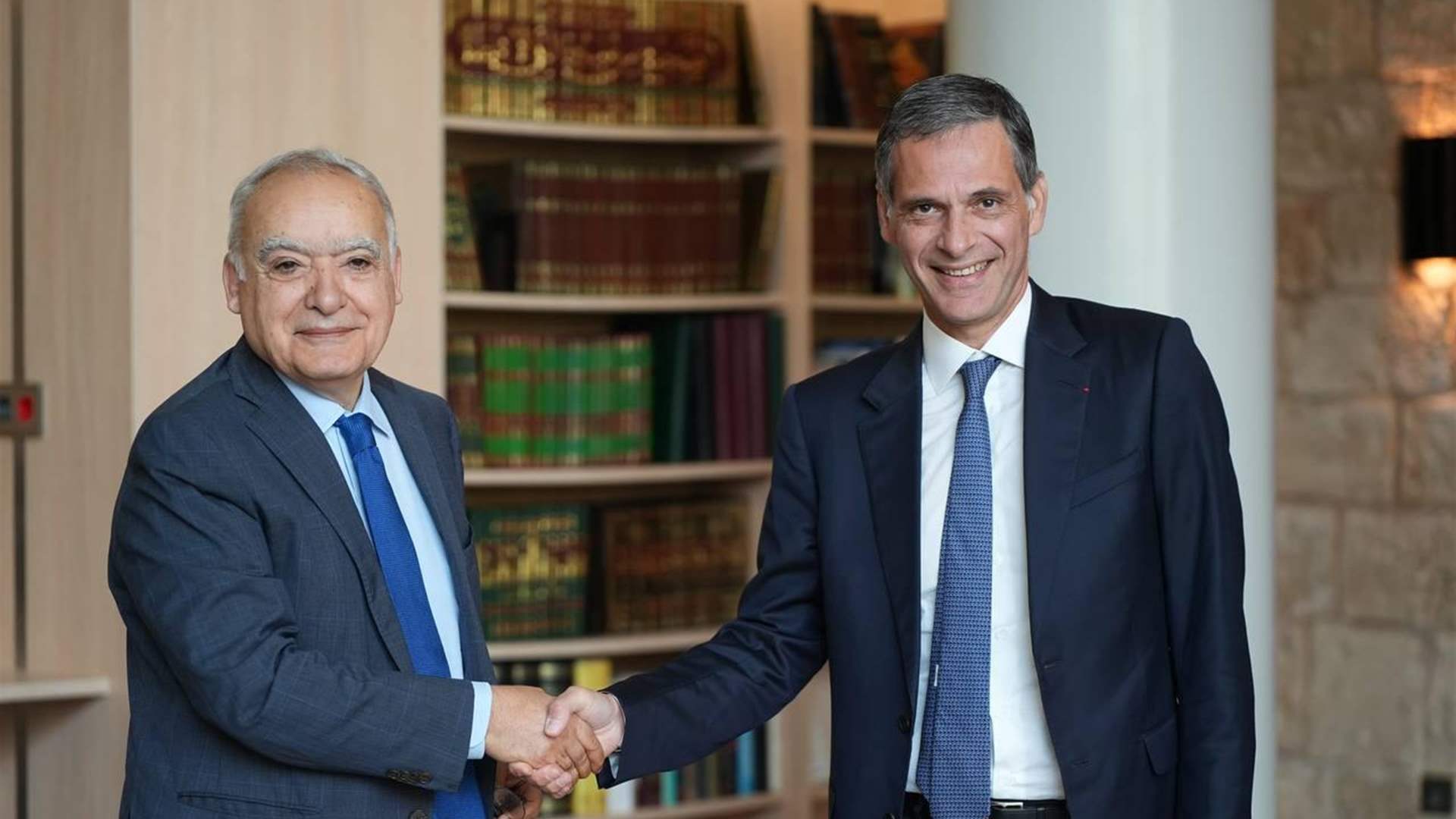 سلامة استقبل رودولف سعادة ومبادرة دعم من مجموعة CMA CGM لإعادة تأهيل مجموعة المكتبة الوطنية