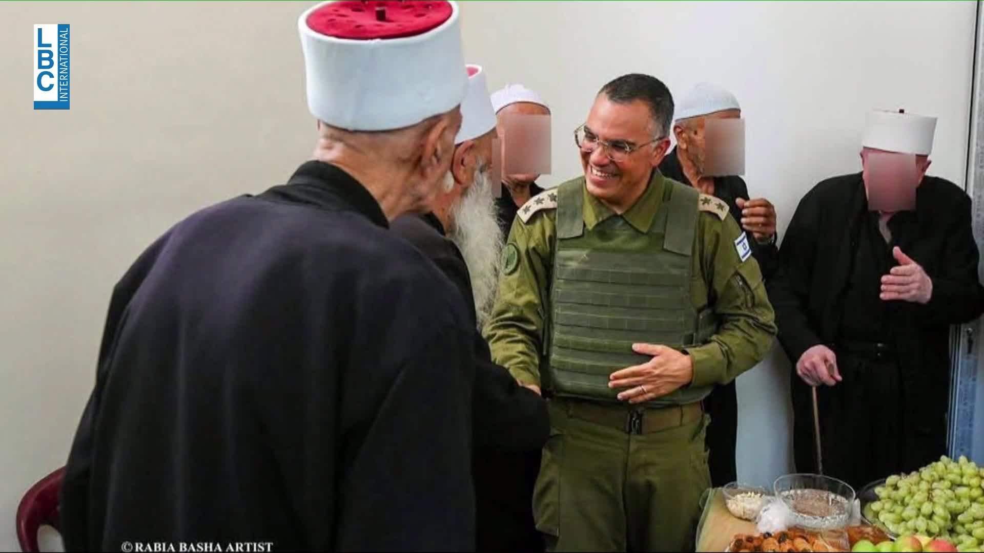 Israeli army publishes images of spokesman Avichay Adraee touring Druze village in Mount Hermon