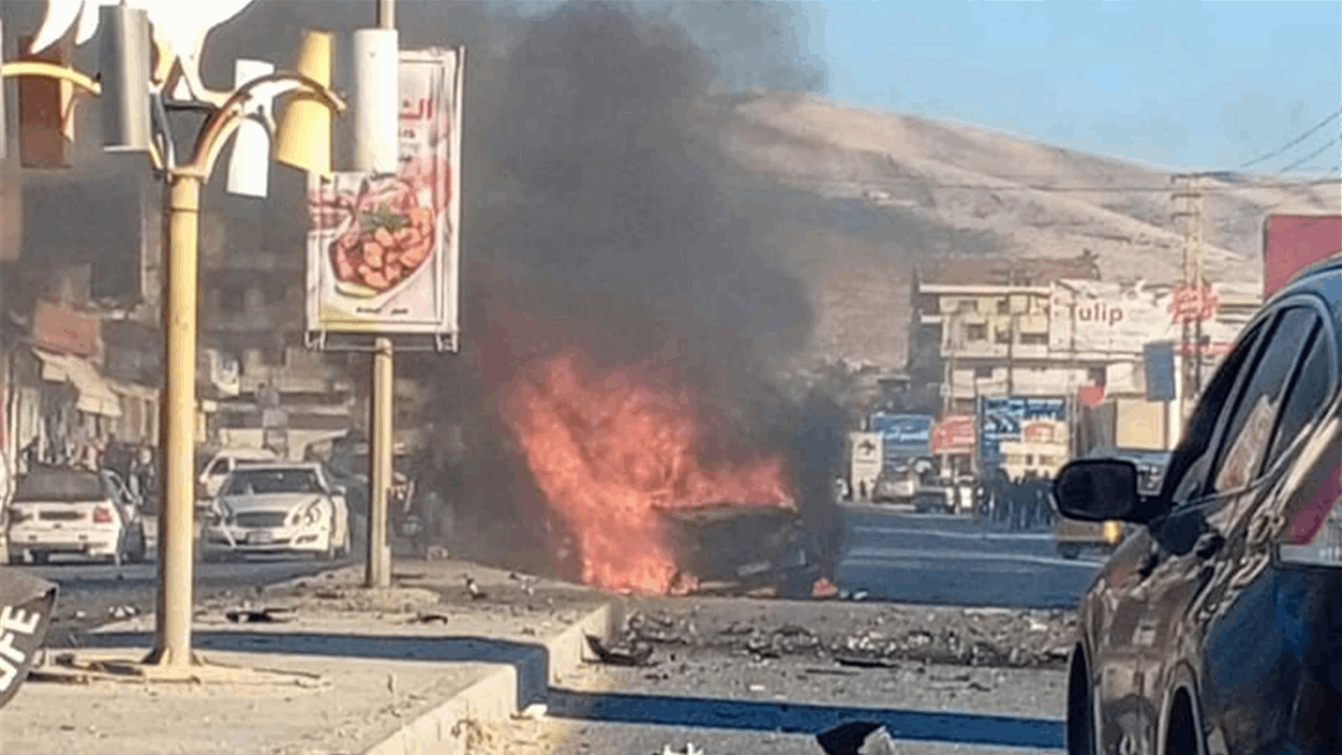 Vehicle targeted in attack on Masnaa–Sham road (Video) 