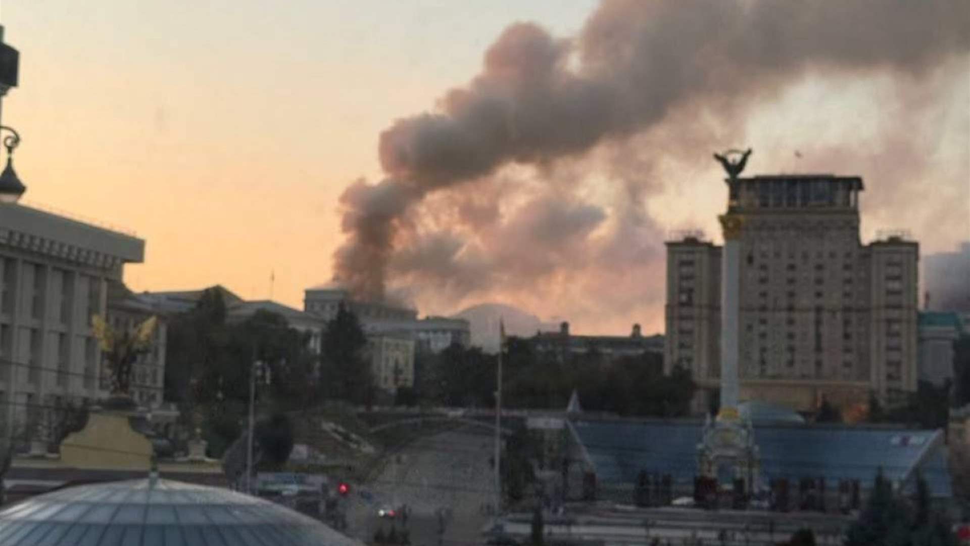 Russian attack sparks fire at Ukraine&#39;s government building in Kyiv