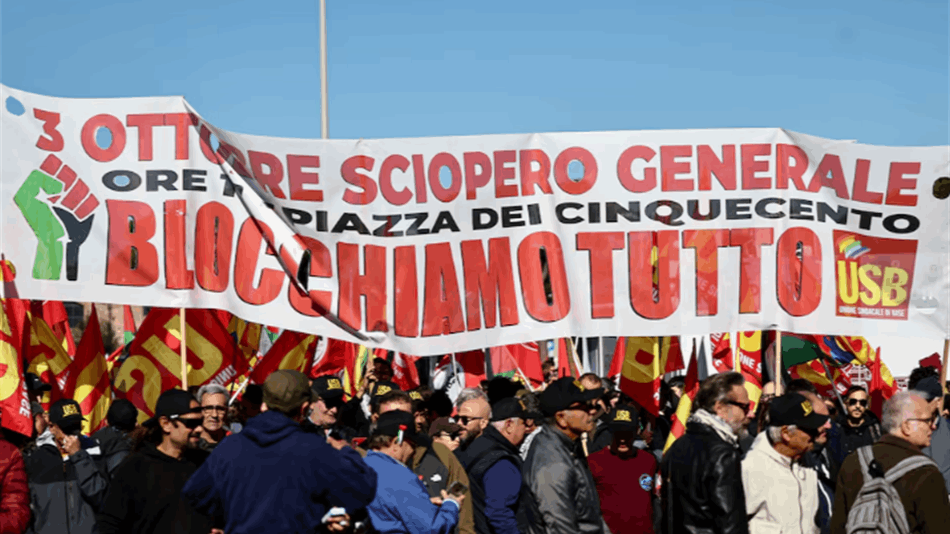 Italians take to the streets for Gaza flotilla general strike
