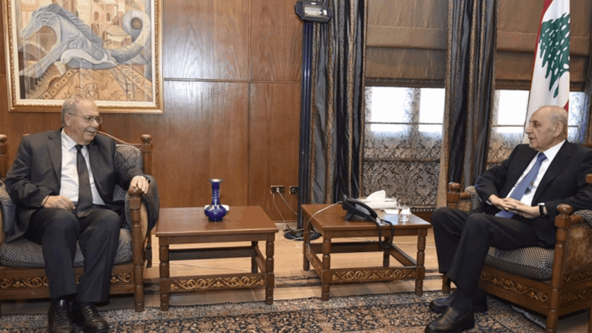 بري إستقبل متري والأدميرال البريطاني ألغرين وبهية الحريري وأندريه رحال