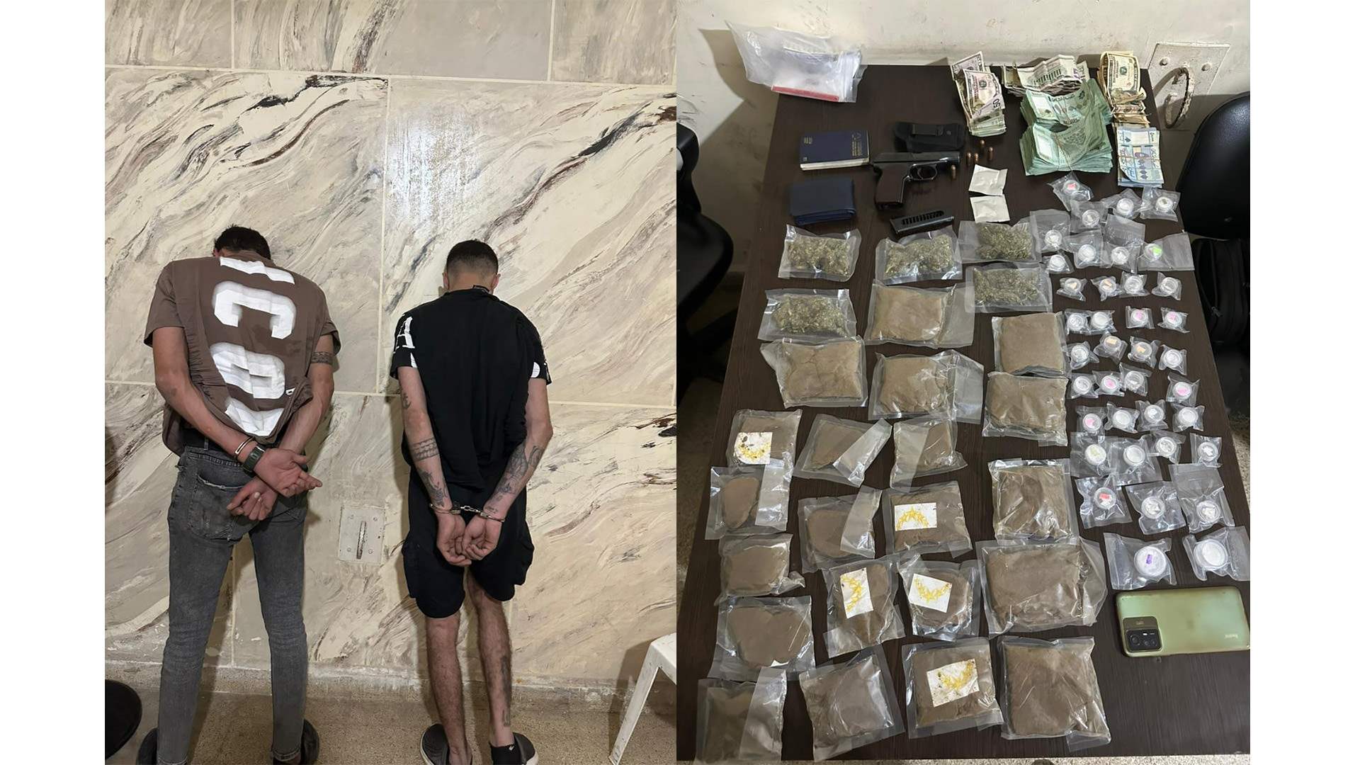 مروجا مخدرات ينشطان في محلة حي السلم في قبضة مفرزة استقصاء جبل لبنان