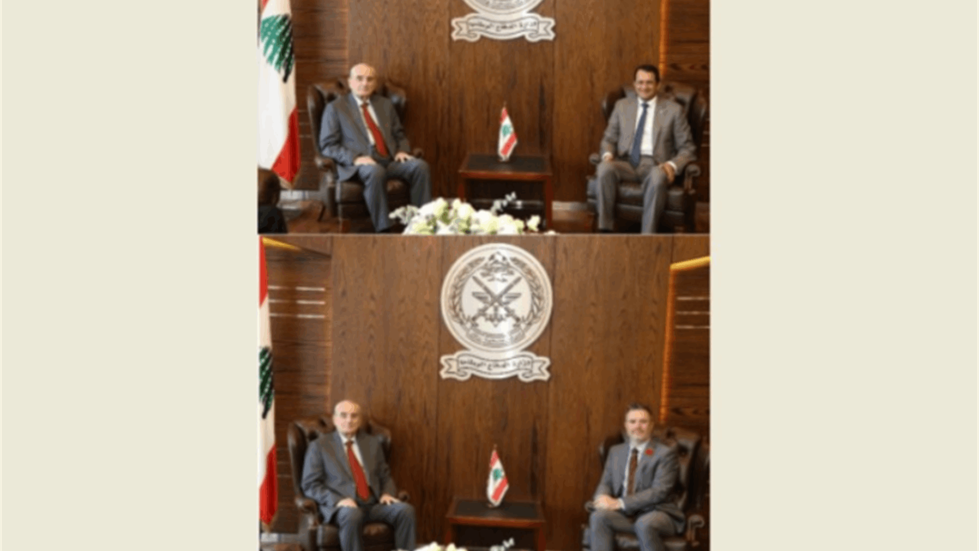 Defense Minister Menassa discusses army support with Canadian and Qatari ambassadors